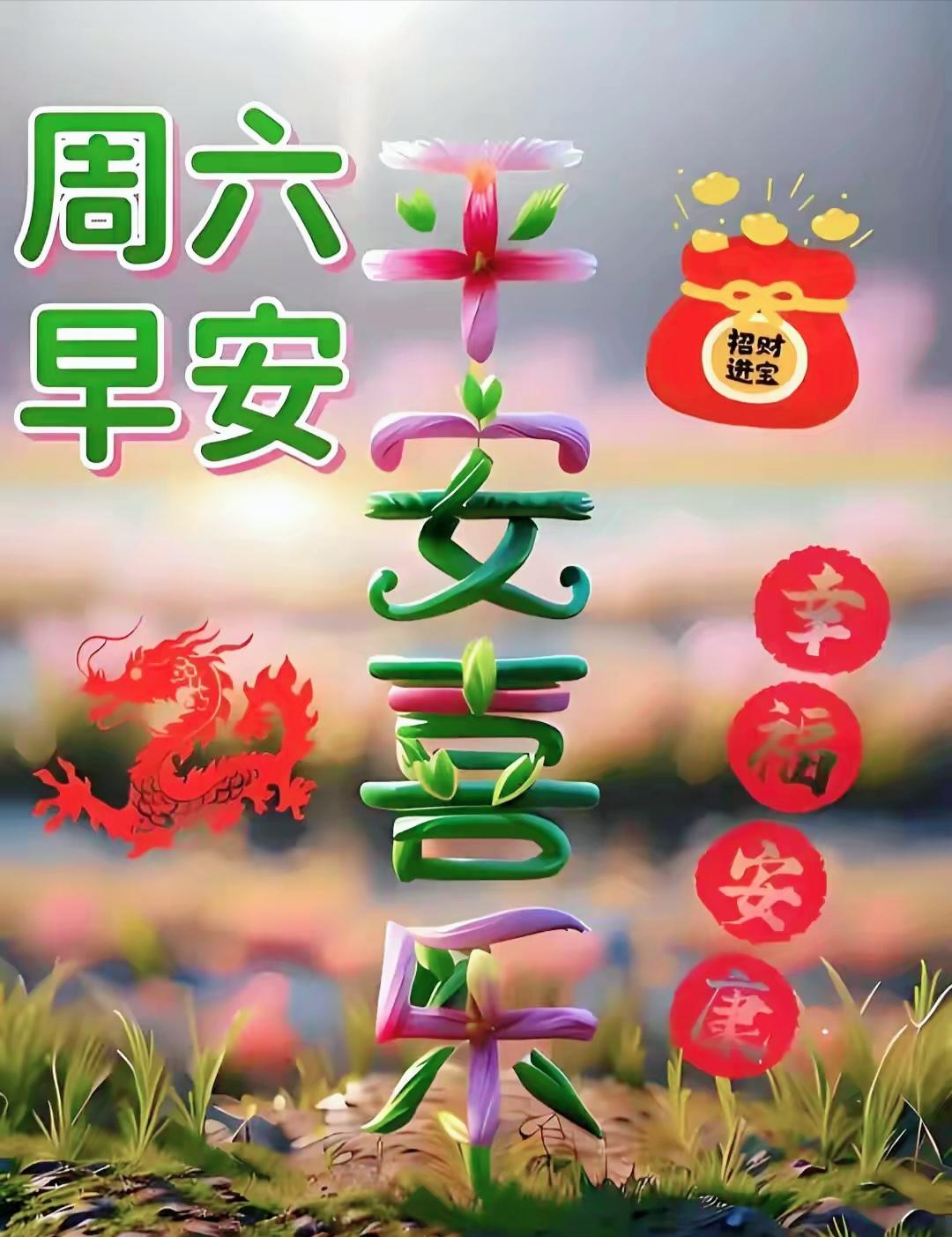 金龙衔福至，财喜两旺，日日安康。
分享清晨美句