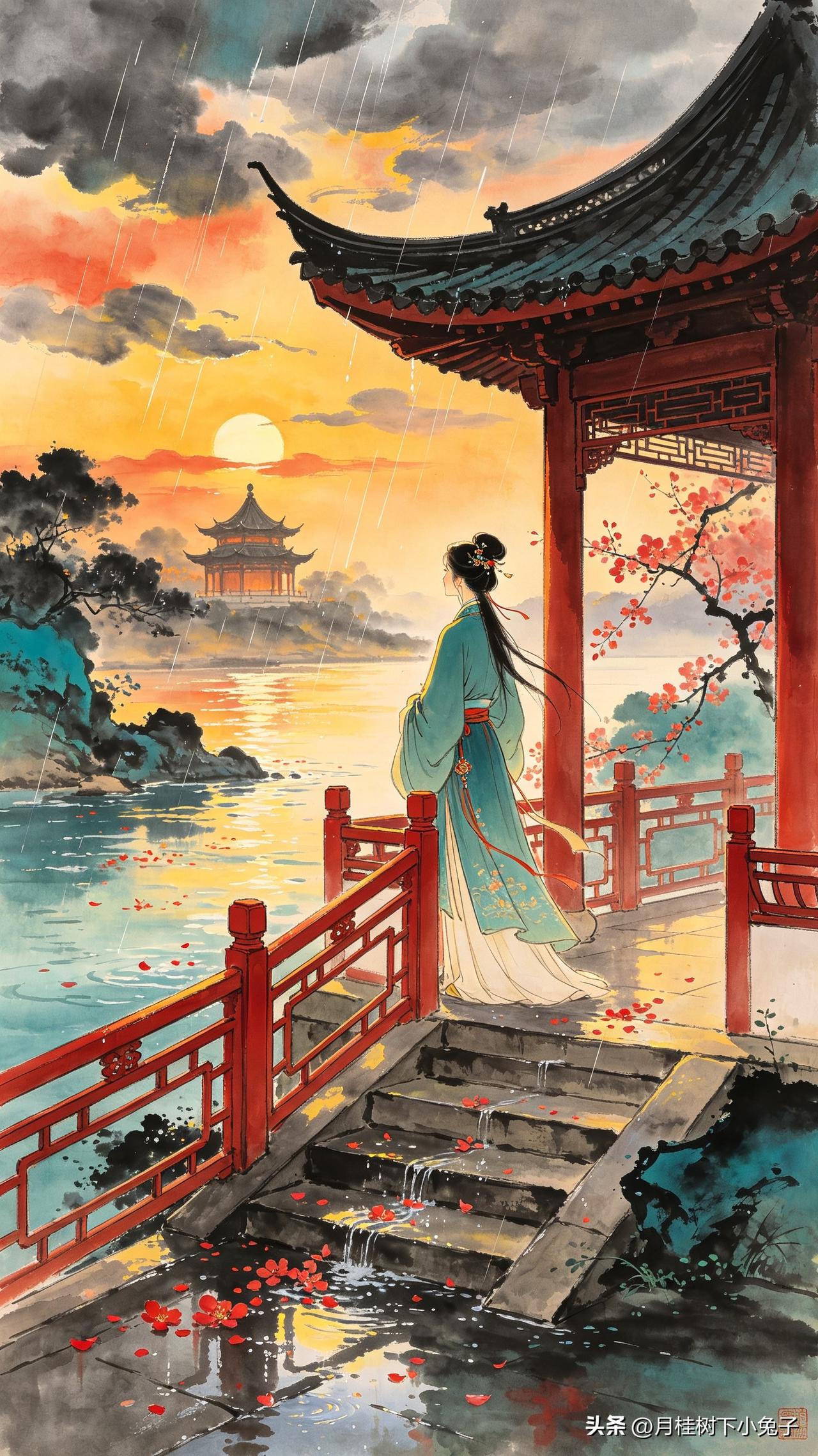 零落嫣红逐水东，
楼台寂寞晚来风。
凭栏欲问春归处，
        
…………