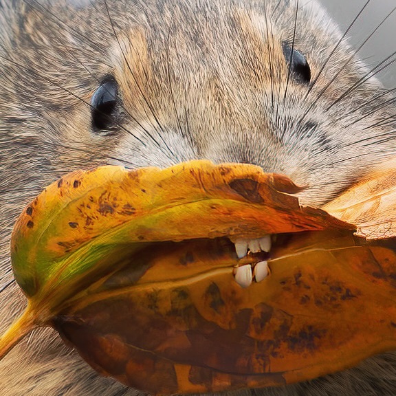 鼠兔 刚说完林间大米饭更萌，高原大米饭的搞笑照片就来了这两排穿透树叶的小牙【in