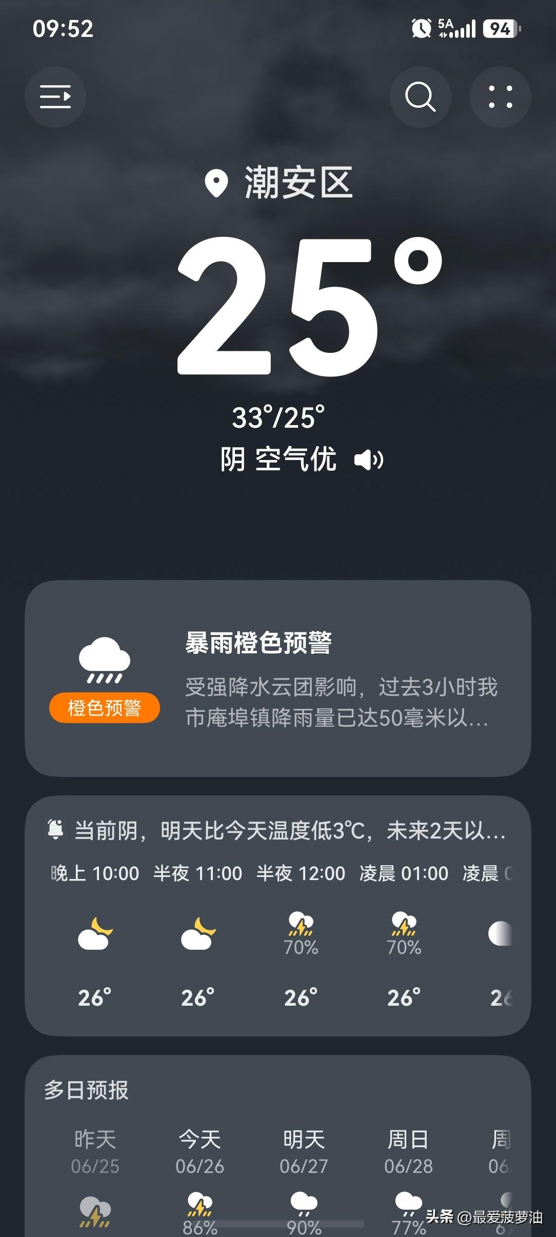 26-28日广东南部市县有大雨到暴雨！又湿又热，欢迎来广东体验天然蒸桑拿。

2