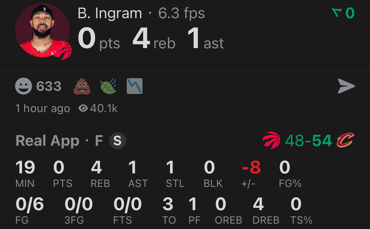 上一场英格拉姆全场只有9个运动战出手，其中下半场只出手1次。经过调整，今天英格拉