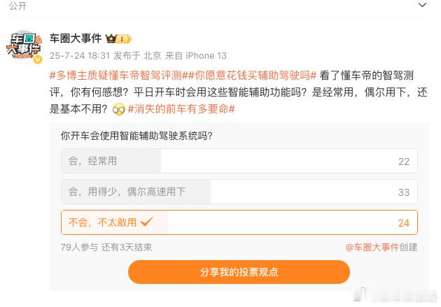 你愿意花钱买辅助驾驶吗上周懂车帝发布的高速驾驶辅助系统测试引发了网友们的广泛关注
