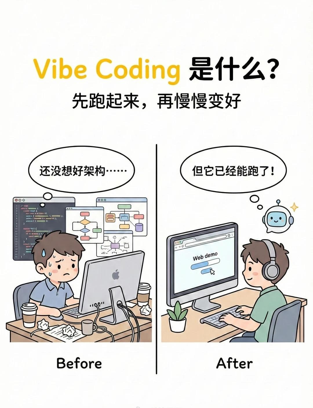 传统写代码要抠语法、调参数、反复调试。
而现在，你只需要说清楚你想要什么，AI 