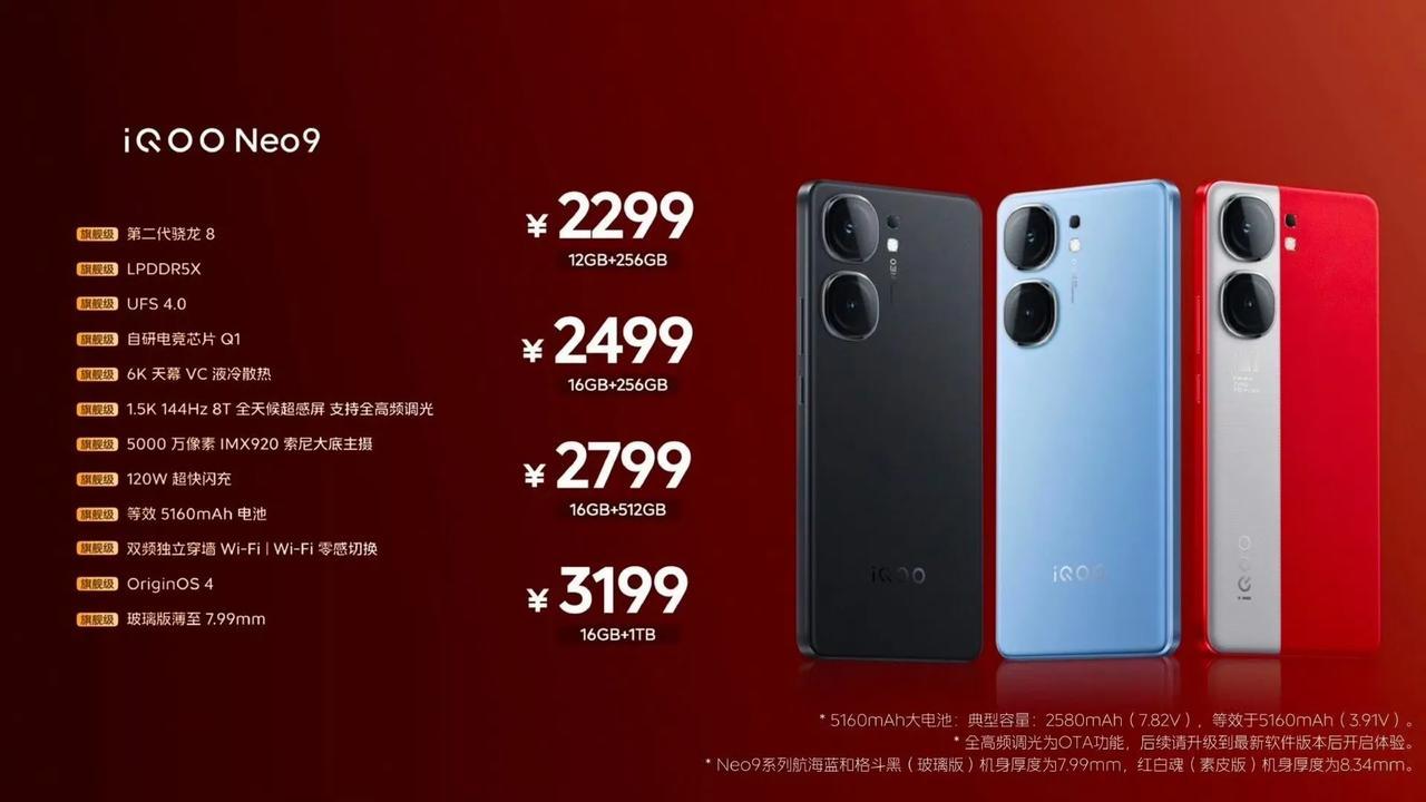 2299元起，iQOO Neo9杀疯了！还买什么红米K70[我想静静]这价格香爆