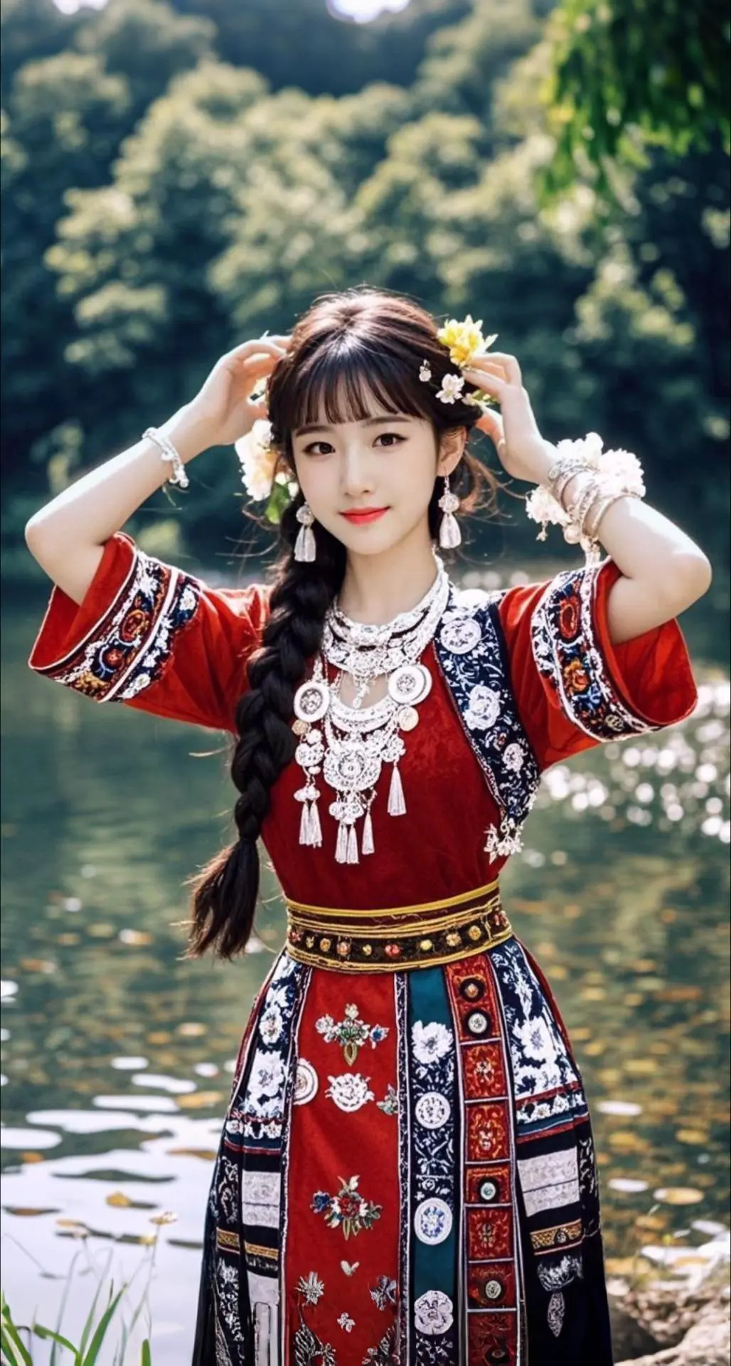 AI扩图 AI民族风美人韵