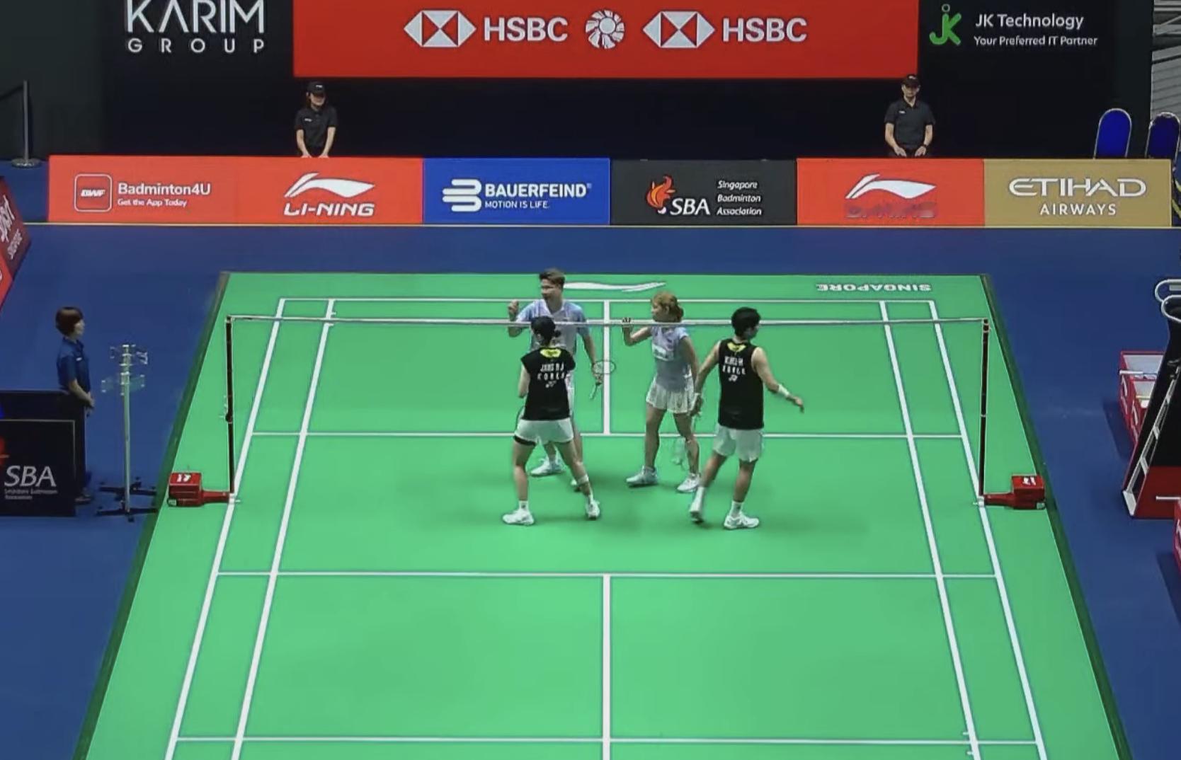 金在贤/张荷贞🇰🇷 14-21、21-13、21-14 🇲🇾吴埙阀/赖洁