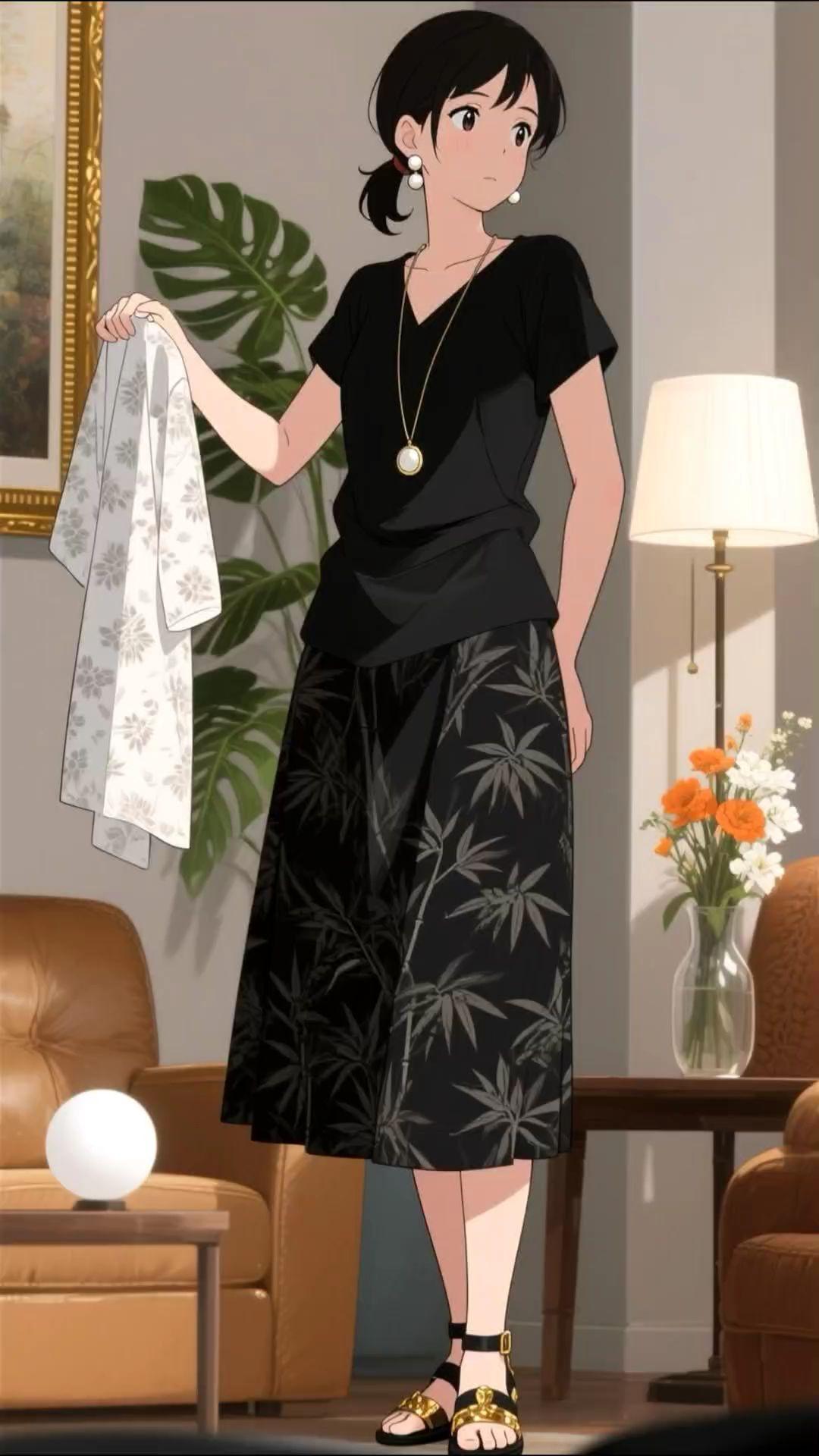 怎么穿都好看的国风印花七分裤，上身显瘦又显高，宽松的版型一点也不挑人...
