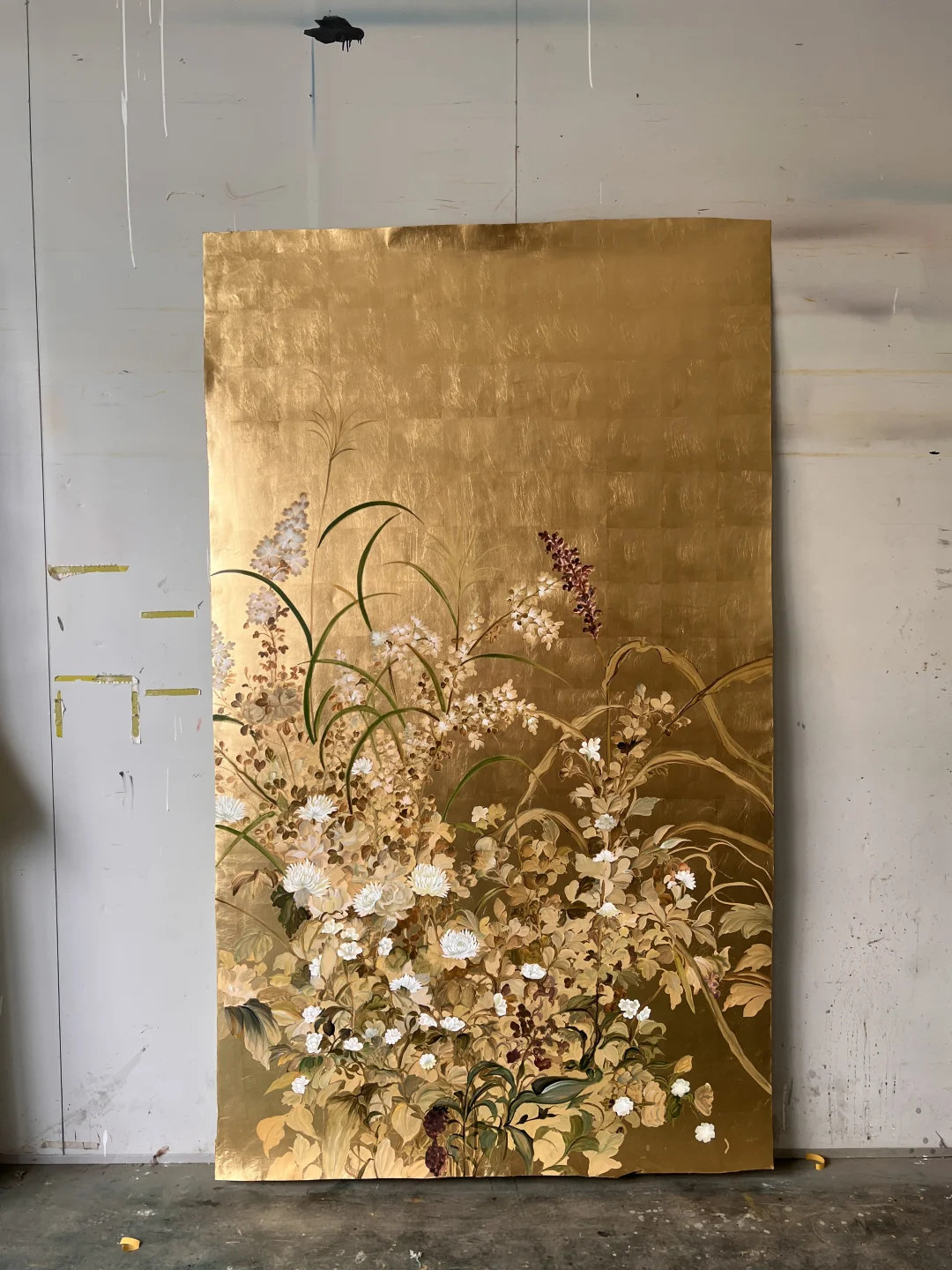 金箔墙纸手绘