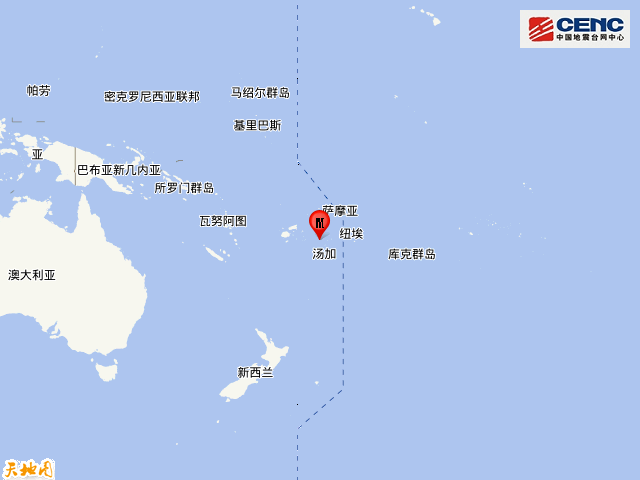 地震 斐济群岛地区发生6.2级地震
