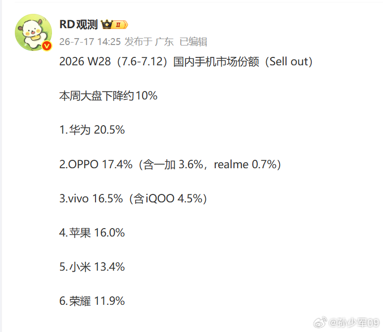 7月不只是车不行，数码也一般 