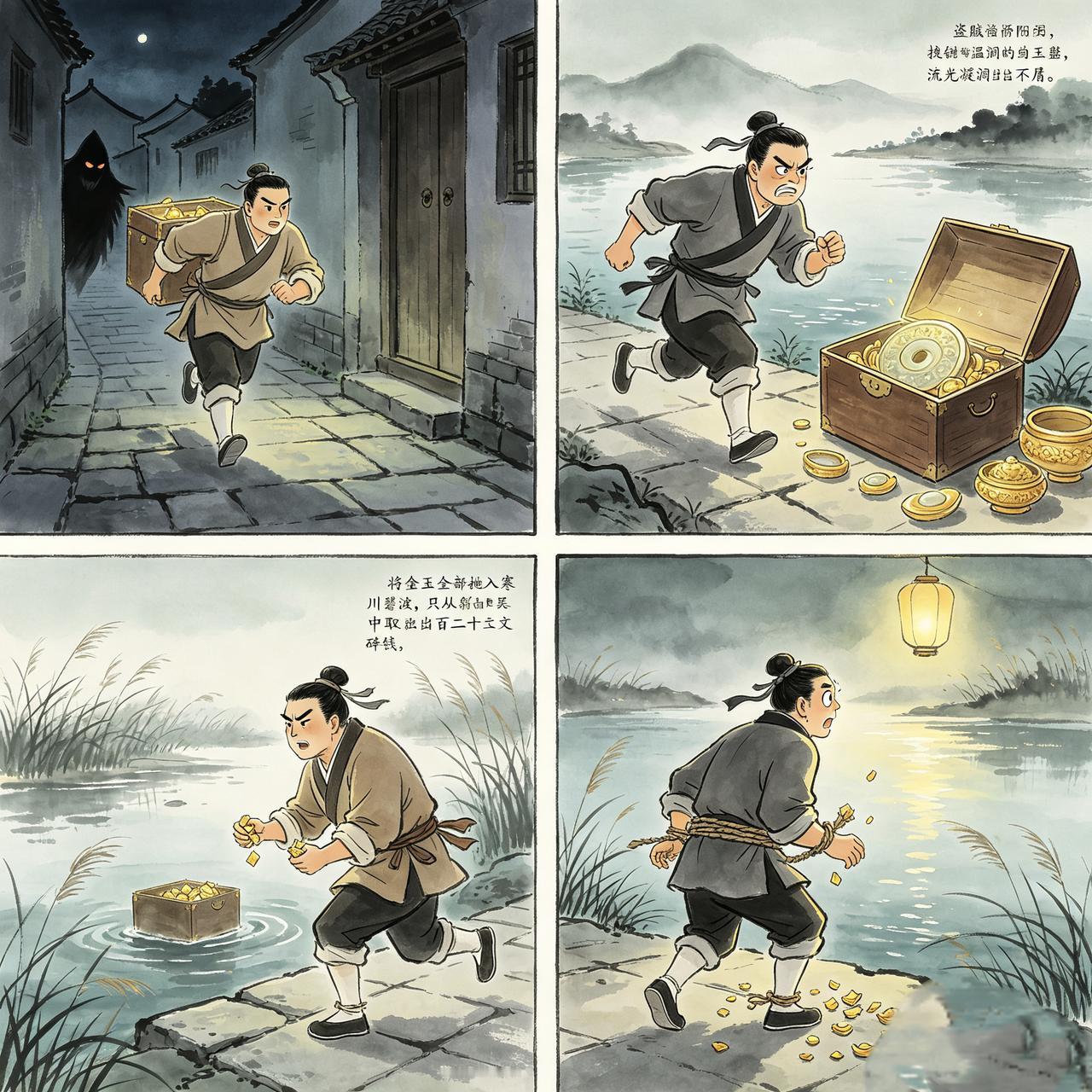 愚盗辨珍(新编寓言)
 
　　蜀地资阳，有布衣夜行穿巷，暮忘锁舆，囊中藏金玉瑰璞