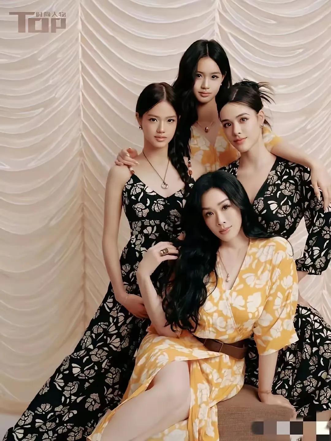 钟丽缇母女同框登杂志，母系美貌惊艳全网
 
家人们，钟丽缇带着三个女儿登上杂志啦
