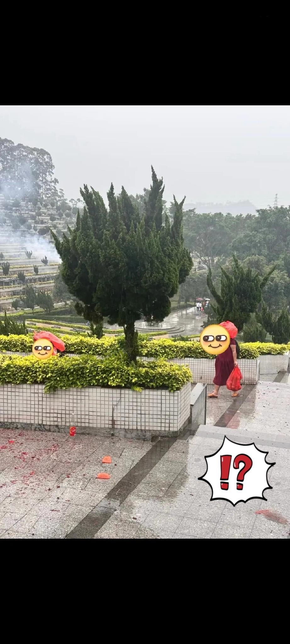 今天在墓地撞见的一幕，实在让人心里不是滋味。
两位阿姨专盯着祭拜的人，等人家前脚