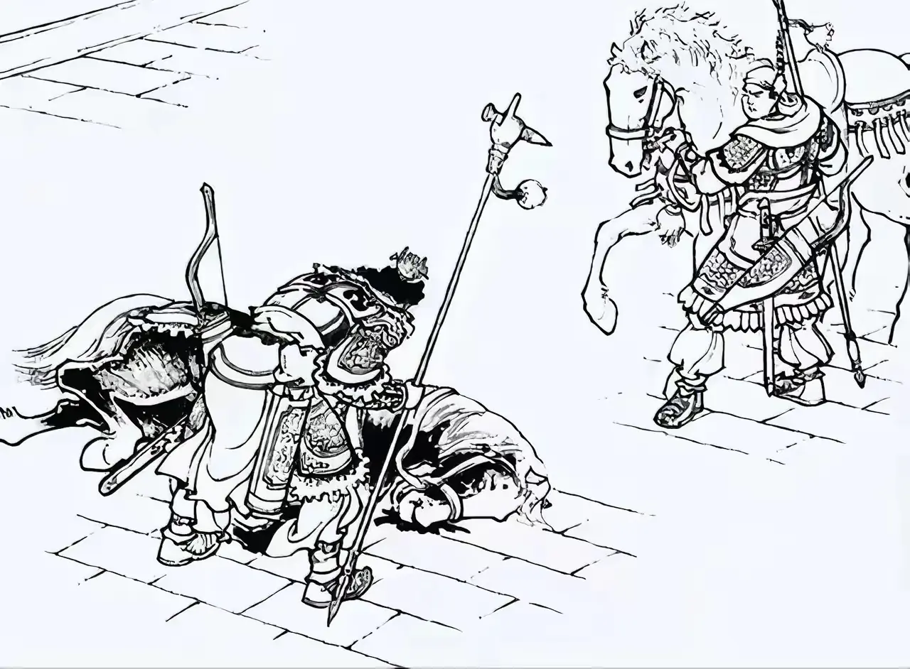 武艺堪称天下第一的猛将因连夜疾行，致使自己的良驹墨麒麟力竭而亡。其部下...