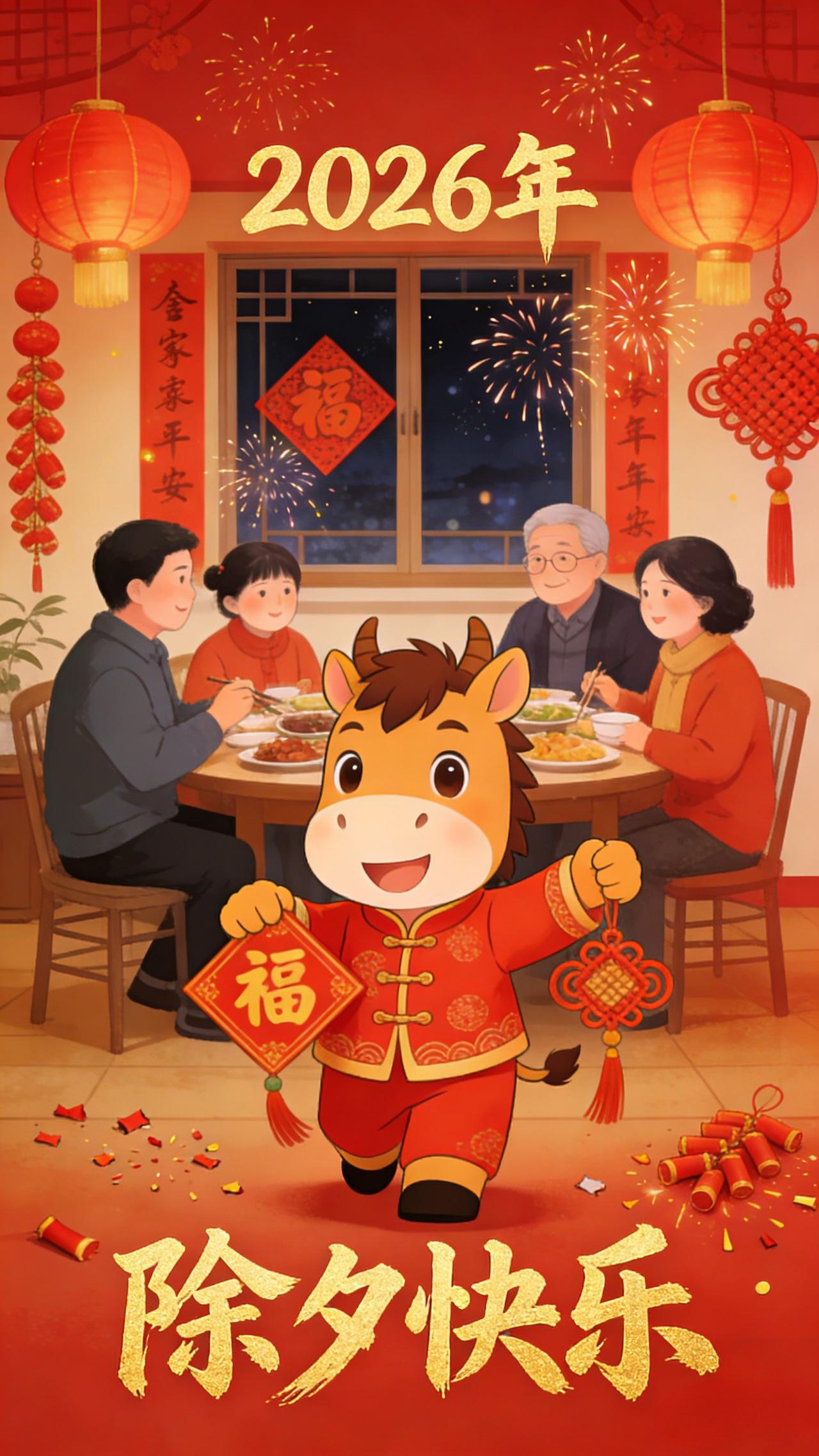今天是除夕，烟火向星辰，祝福送不停！
祝大家2026马年行大运，策马奔腾闯前程，