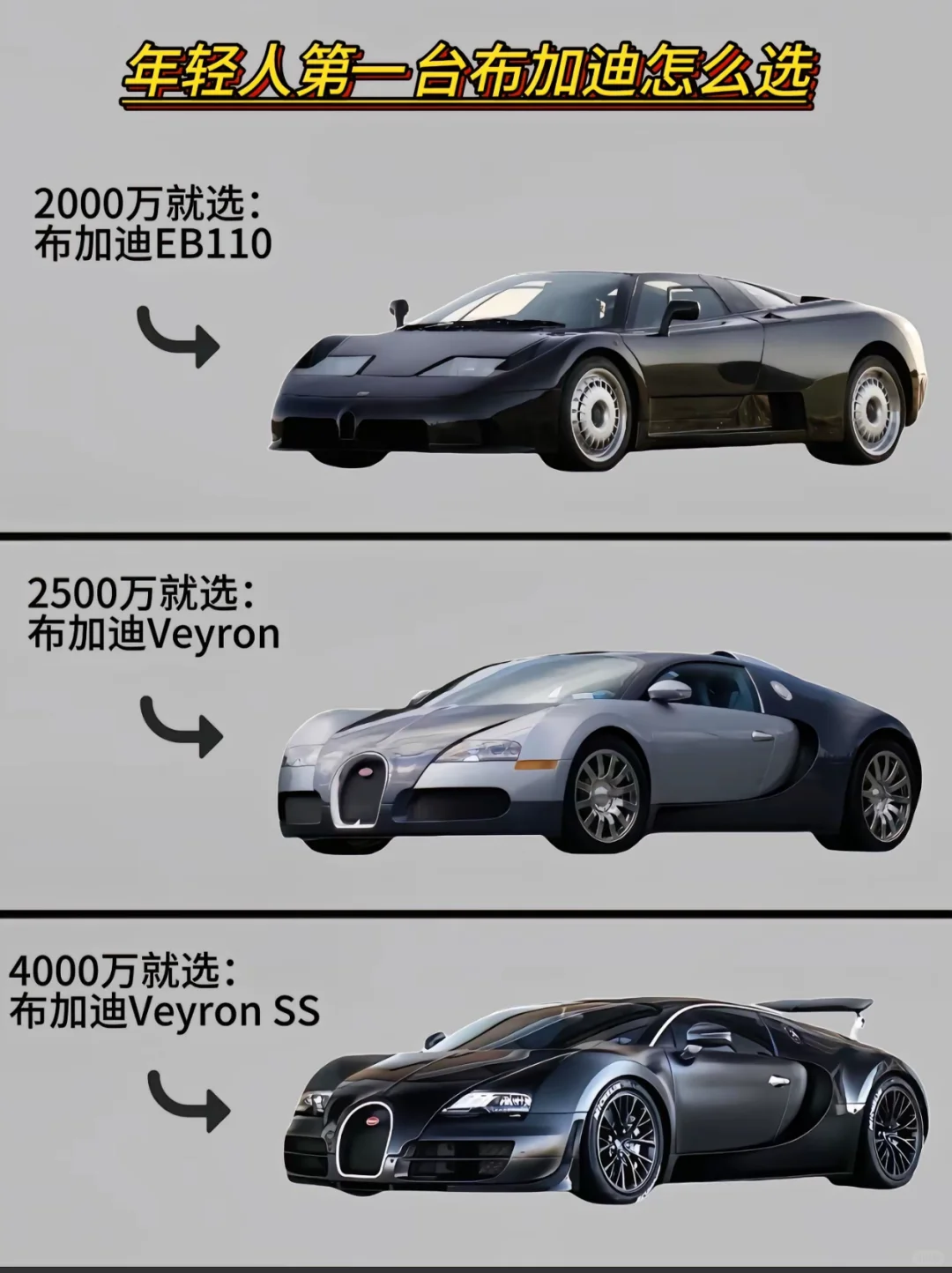年轻人第一台布加迪怎么选？