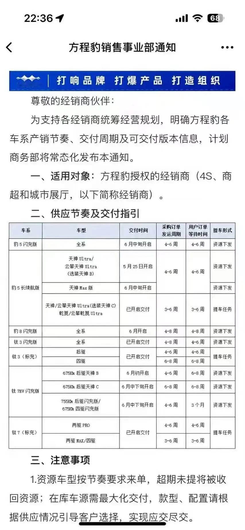 方程豹不是搞饥饿营销，而是二刀闪充电池实在是供应不上，需要紧急爬坡一段时间百家车