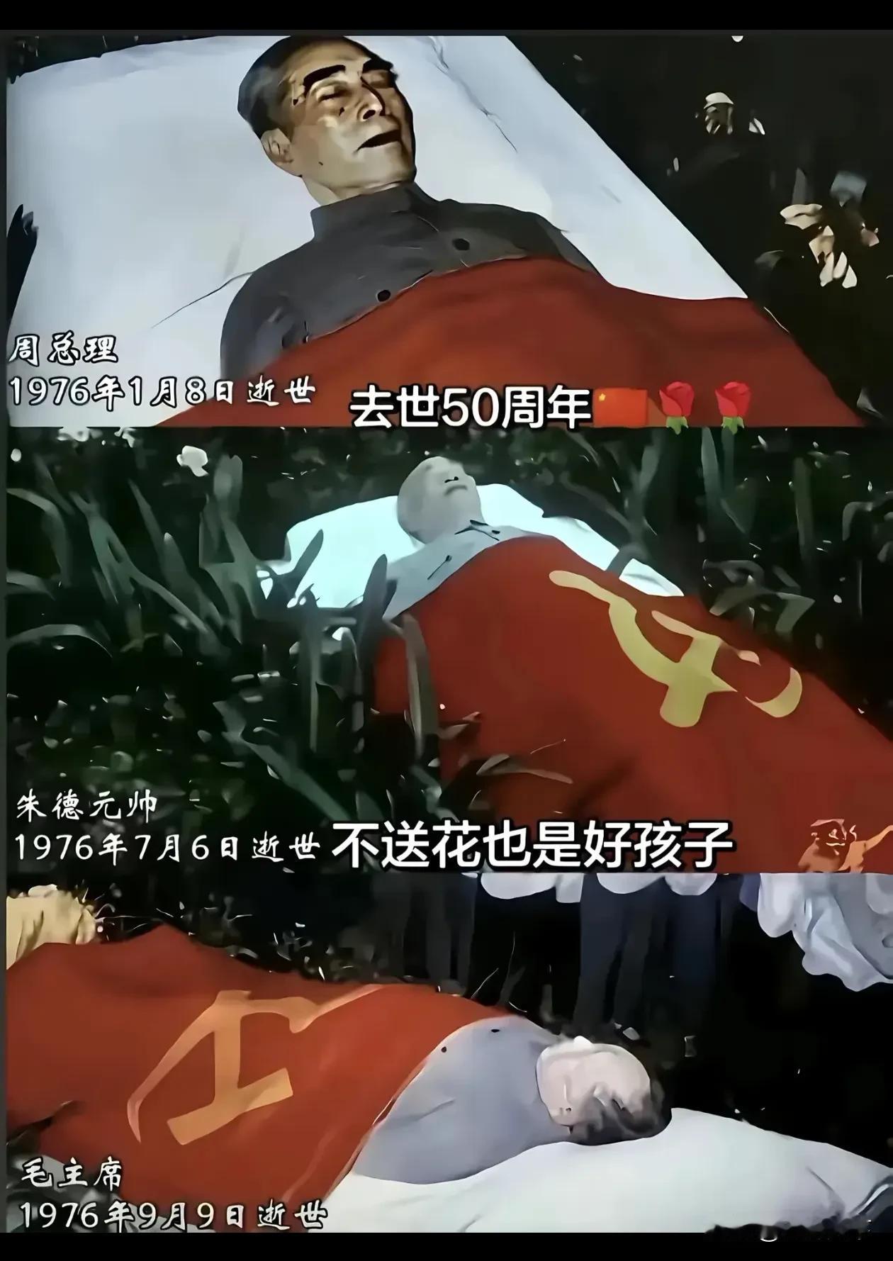 纪念
毛主席、周总理、朱老总逝世五十周年