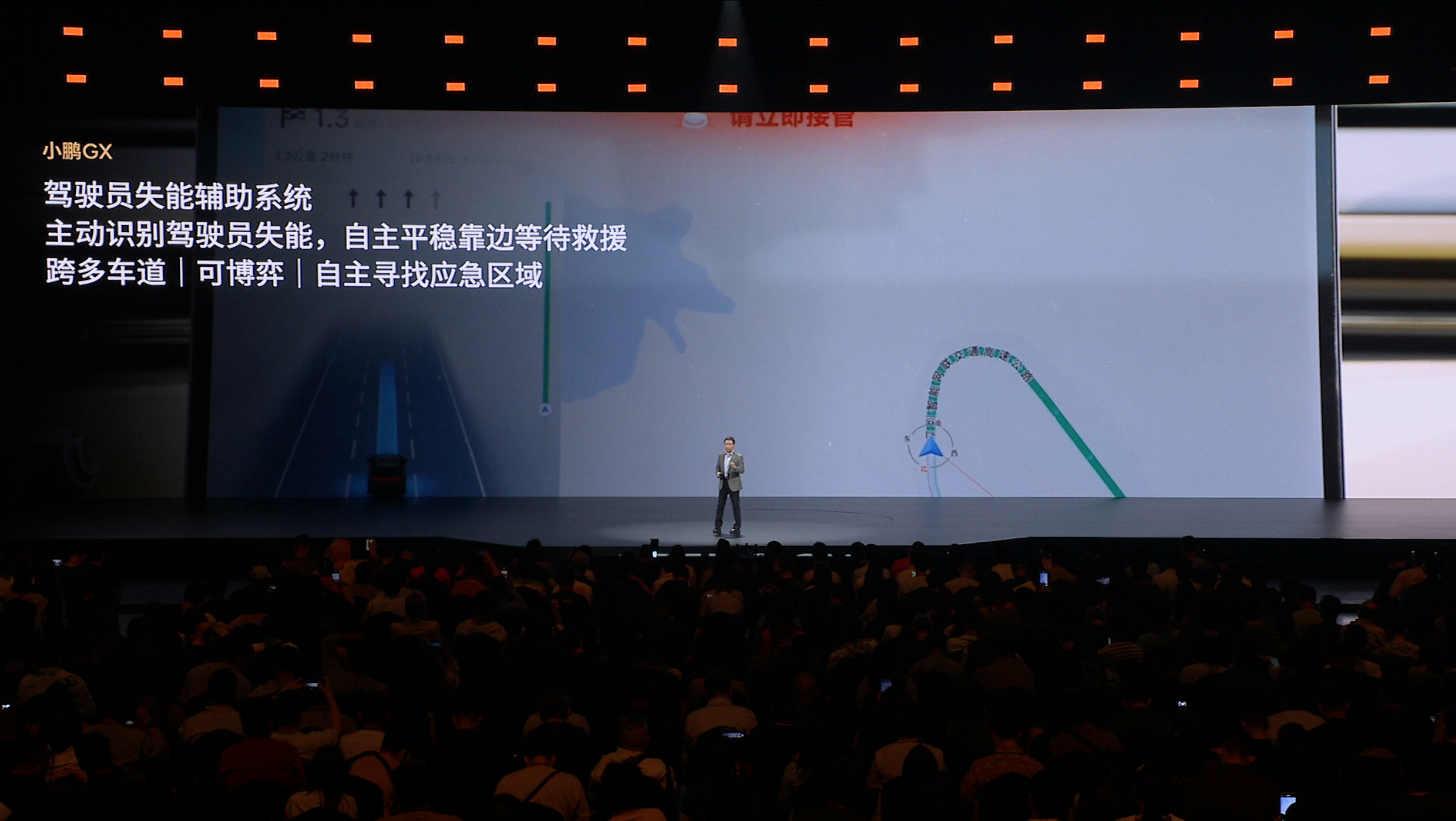 这个好，当检测到驾驶员失能的时候车会自主平稳靠边等待救援。新科技旗舰小鹏GX今晚