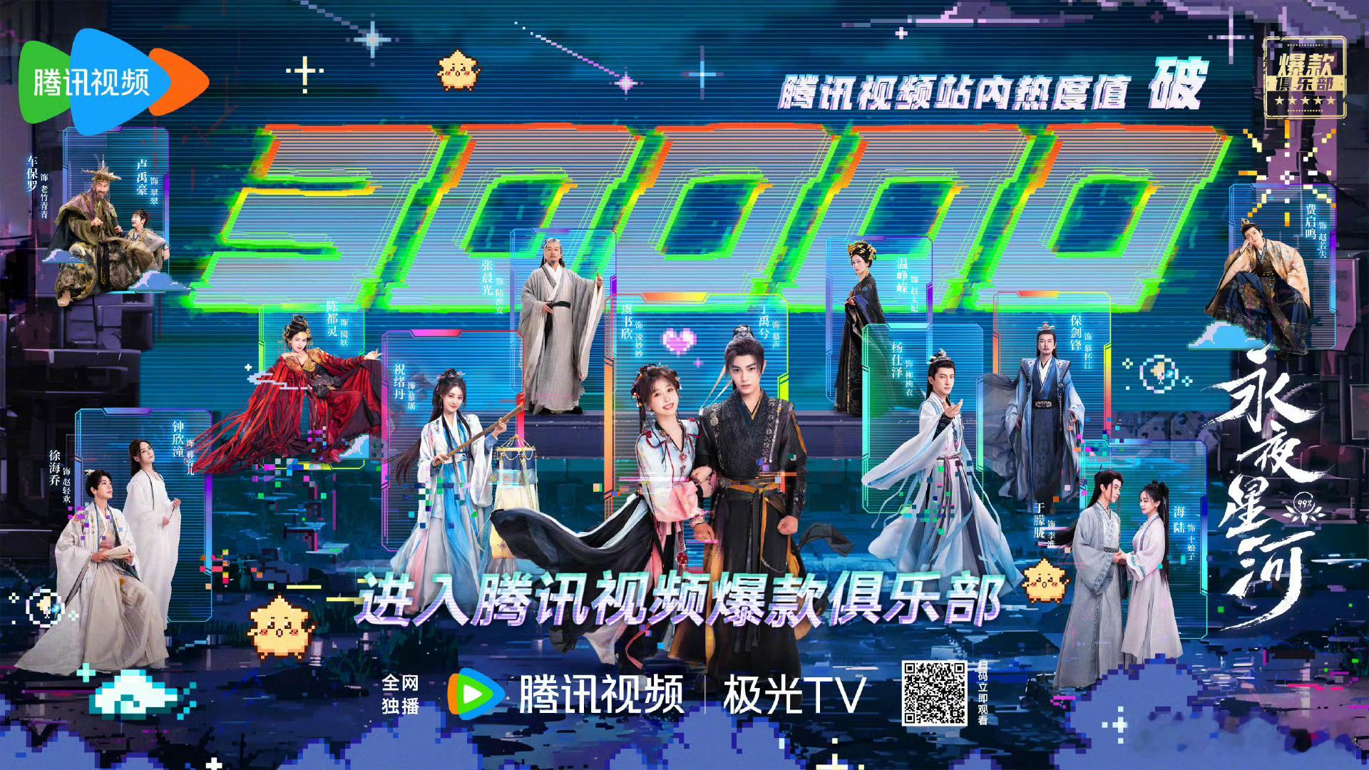 #永夜星河#恭喜《永夜星河》腾讯视频站内热度破3万！星帝值得！丁禹兮收拾收拾准备
