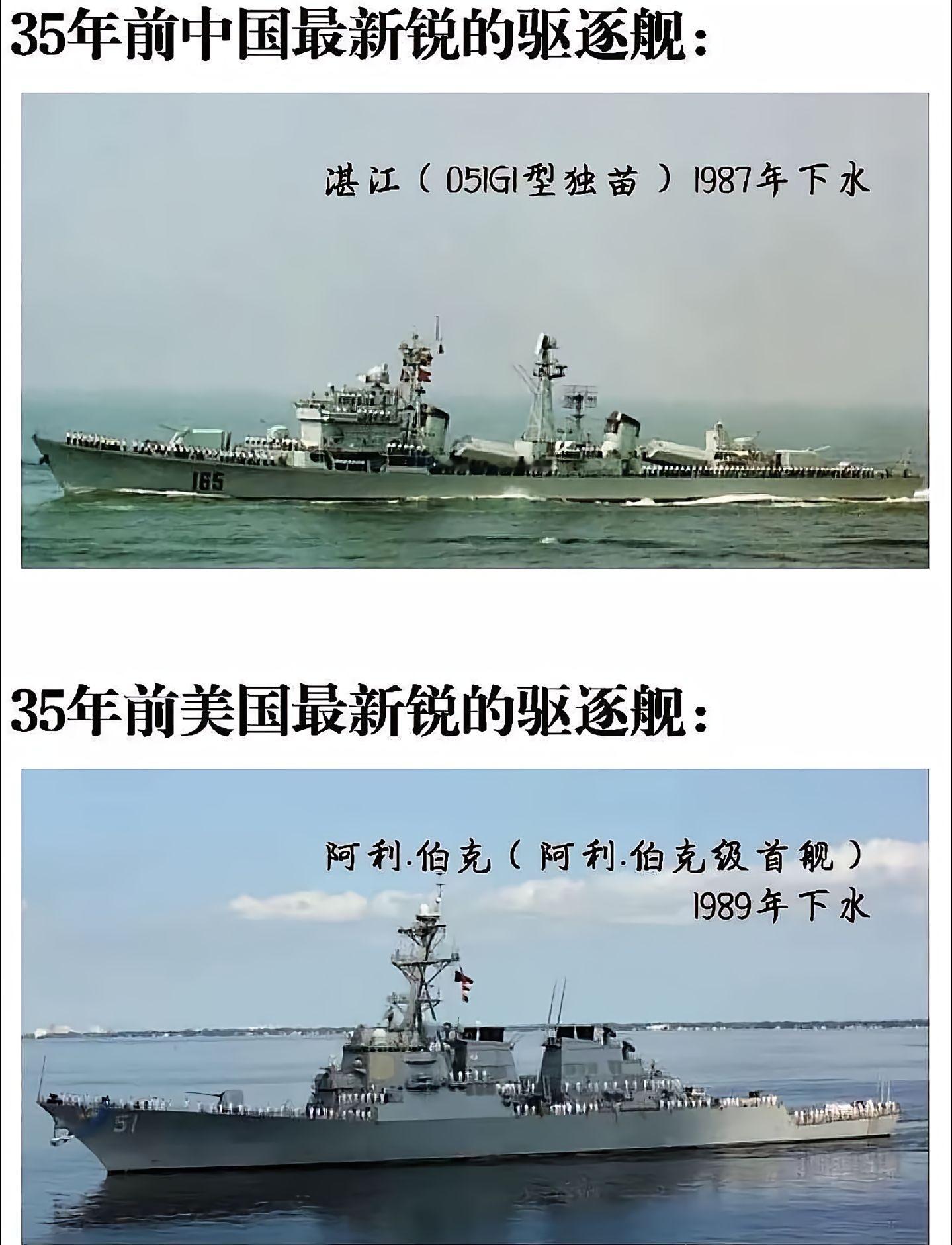 35年来，中美最新锐驱逐舰对比。阿利·伯克：惊不惊喜，一直是俺[笑cry] ​​