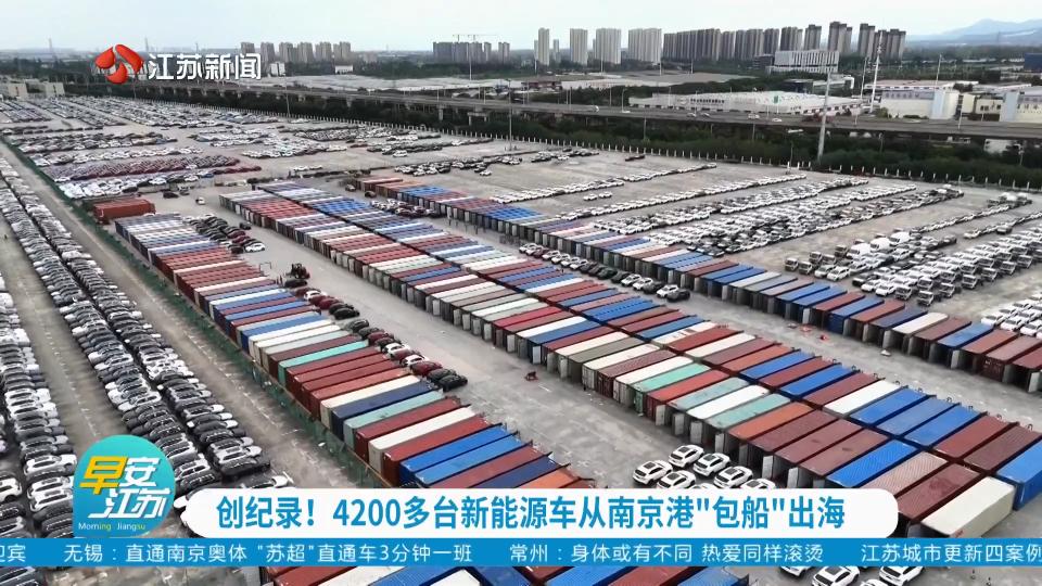 创纪录！4200多台新能源车从南京港“包船”出海