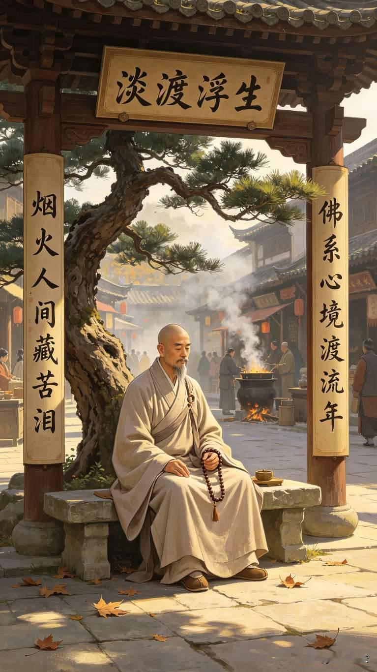 半生烟火半生泪，万事看淡心自归，愿你历经沧桑，依旧佛系从容。
 
对联
横批：淡