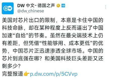 德国媒体发表一个让人震惊的言论，现在美国对中国芯片的各种限制和打压，都是在逼着中