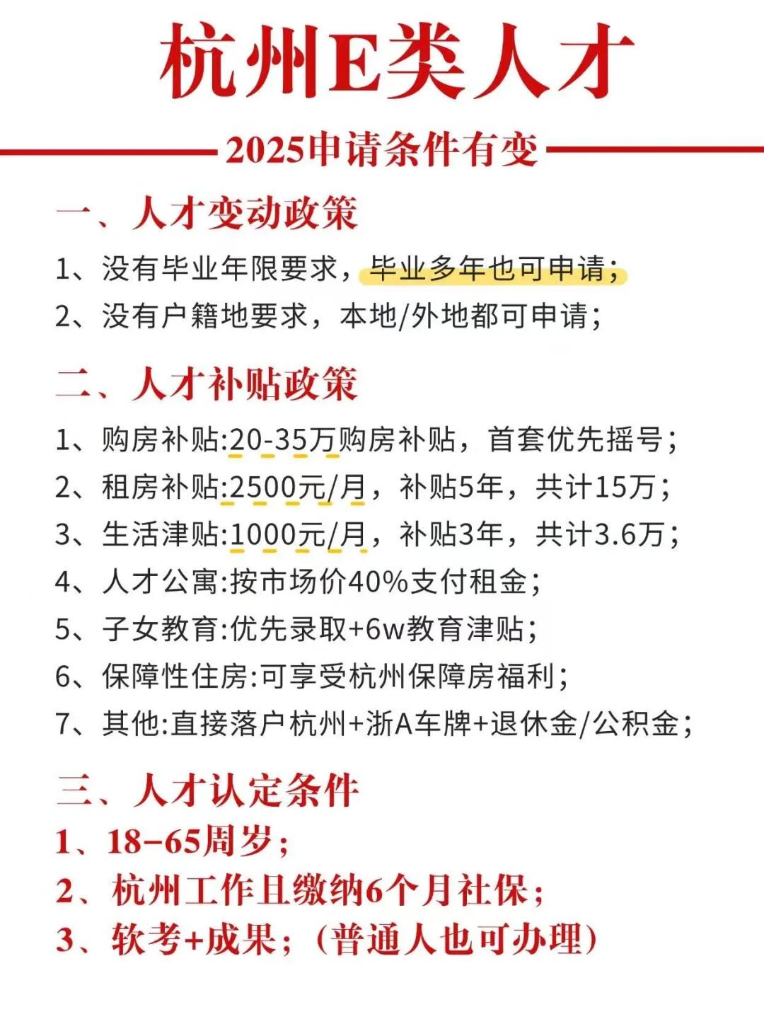 本地人也可以申请杭州E类人才