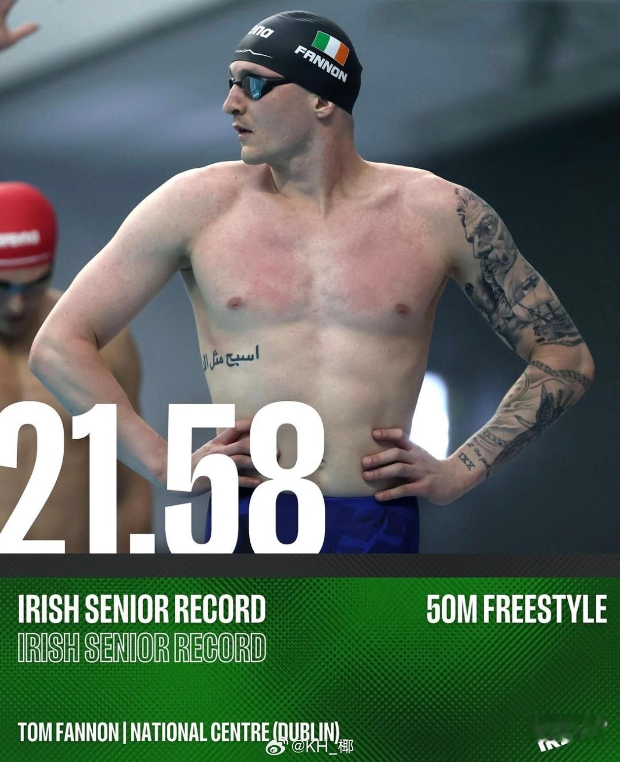爱尔兰夏季游泳锦标赛 男50自决赛🇮🇪Tom Fannon 21.58 NR