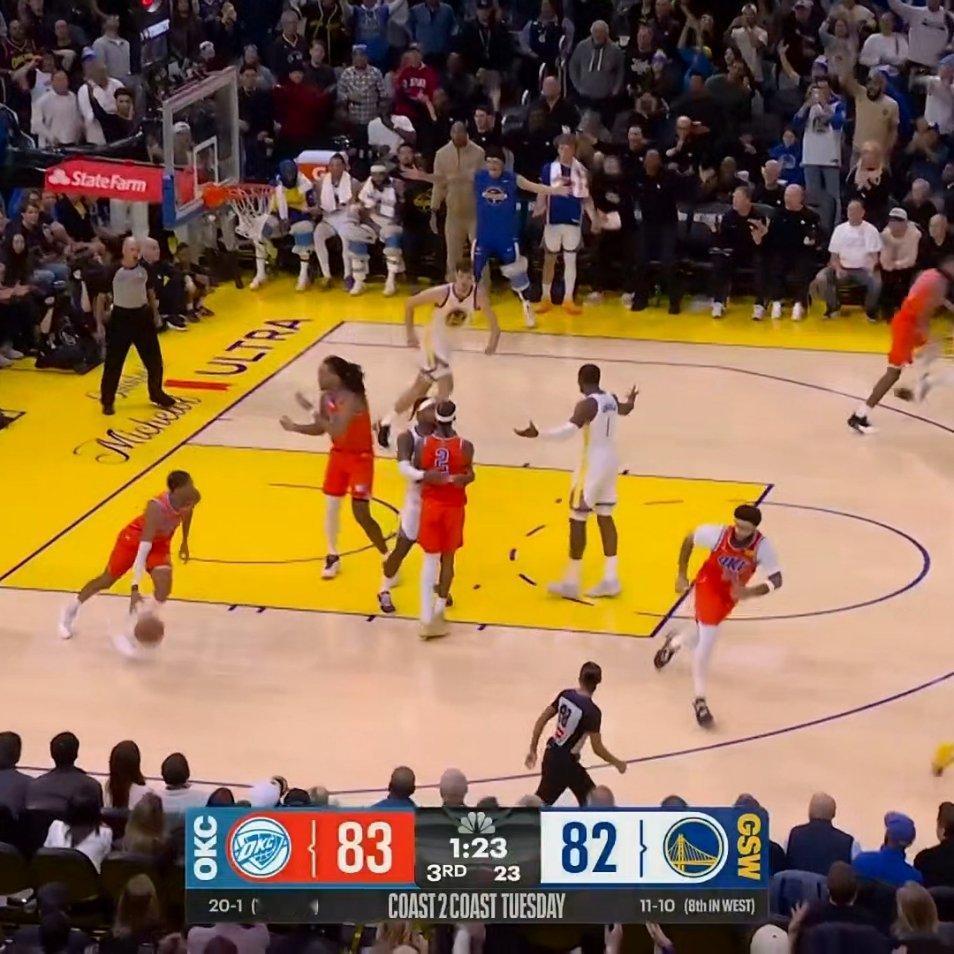 勇士可以啊第三节雷霆vs勇士