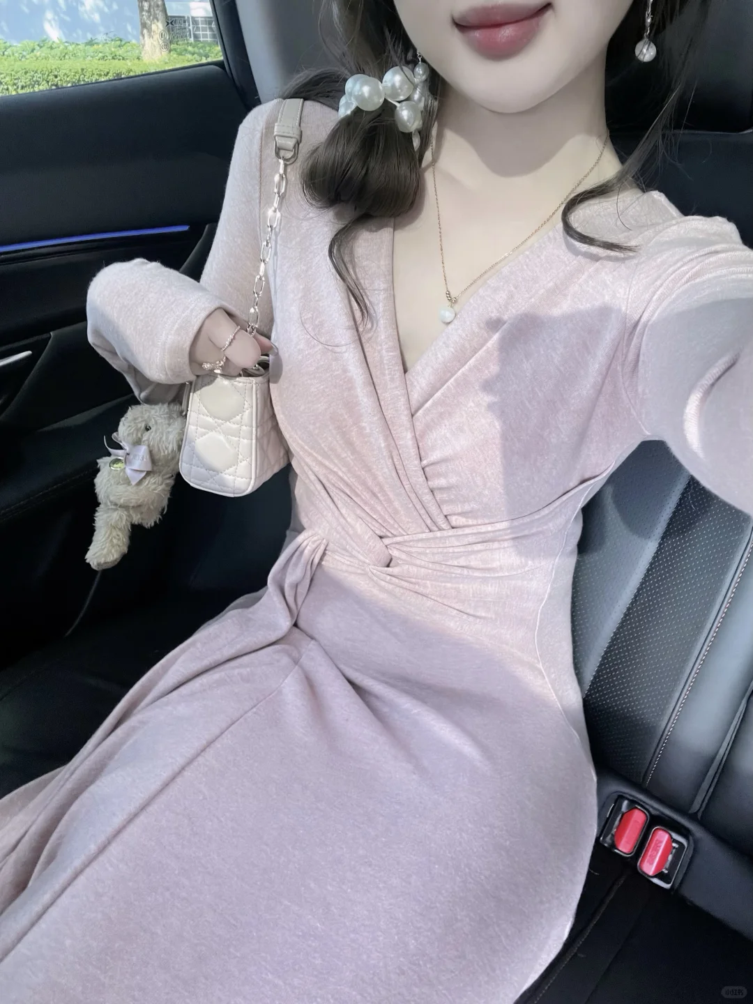 粉色针织裙也太温柔了吧！冬天的美丽内搭～🎀