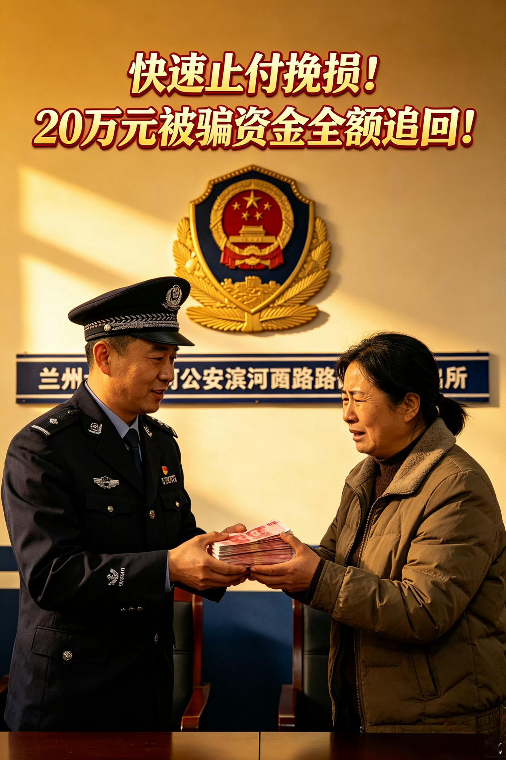 兰州滨河西路派出所反诈神速 兰州公安守护金城平安 【验证码+人脸识别=钱没了？警