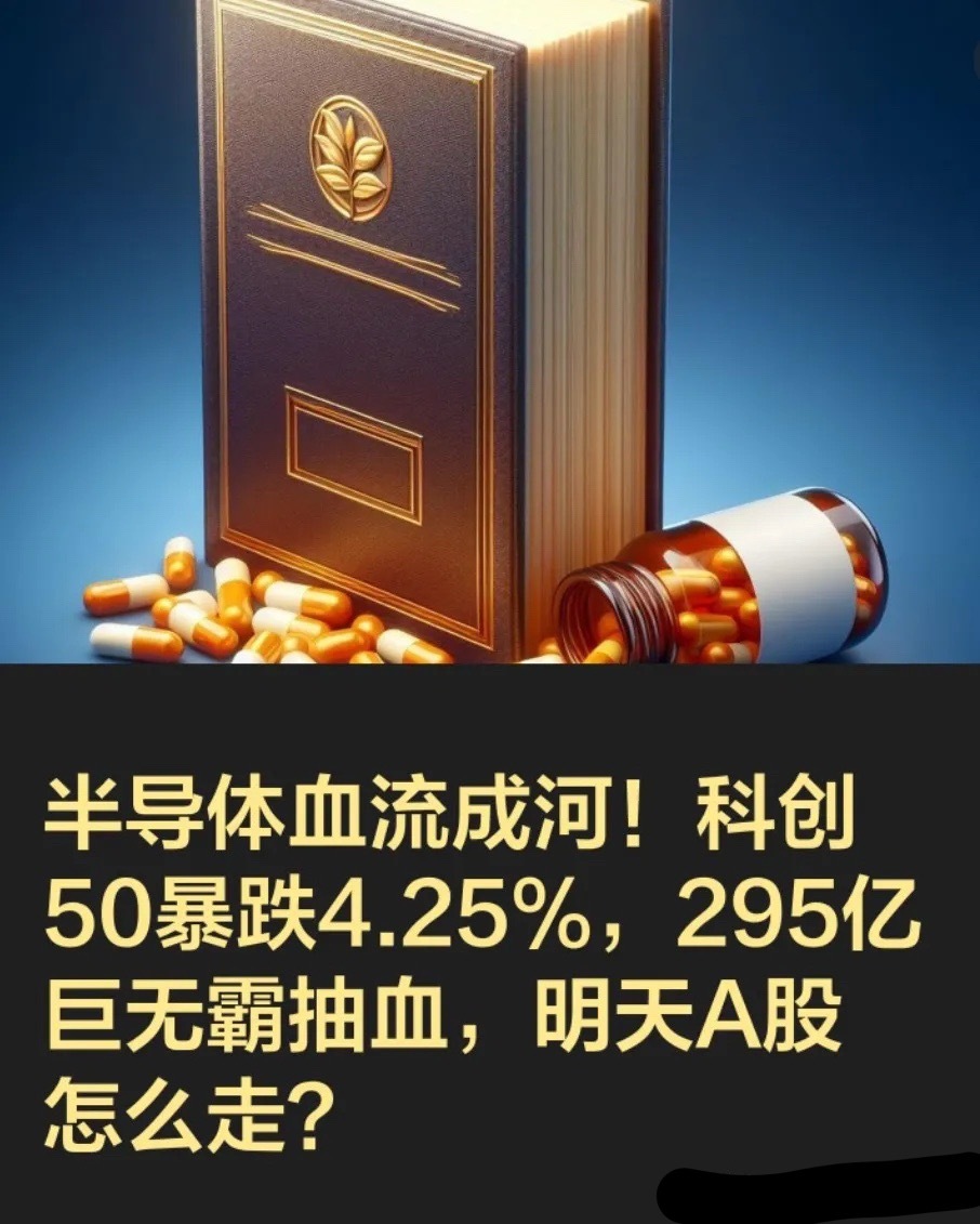半导体血流成河！科创50暴跌4.25%，295亿巨无霸抽血，明天A股怎么走？(今