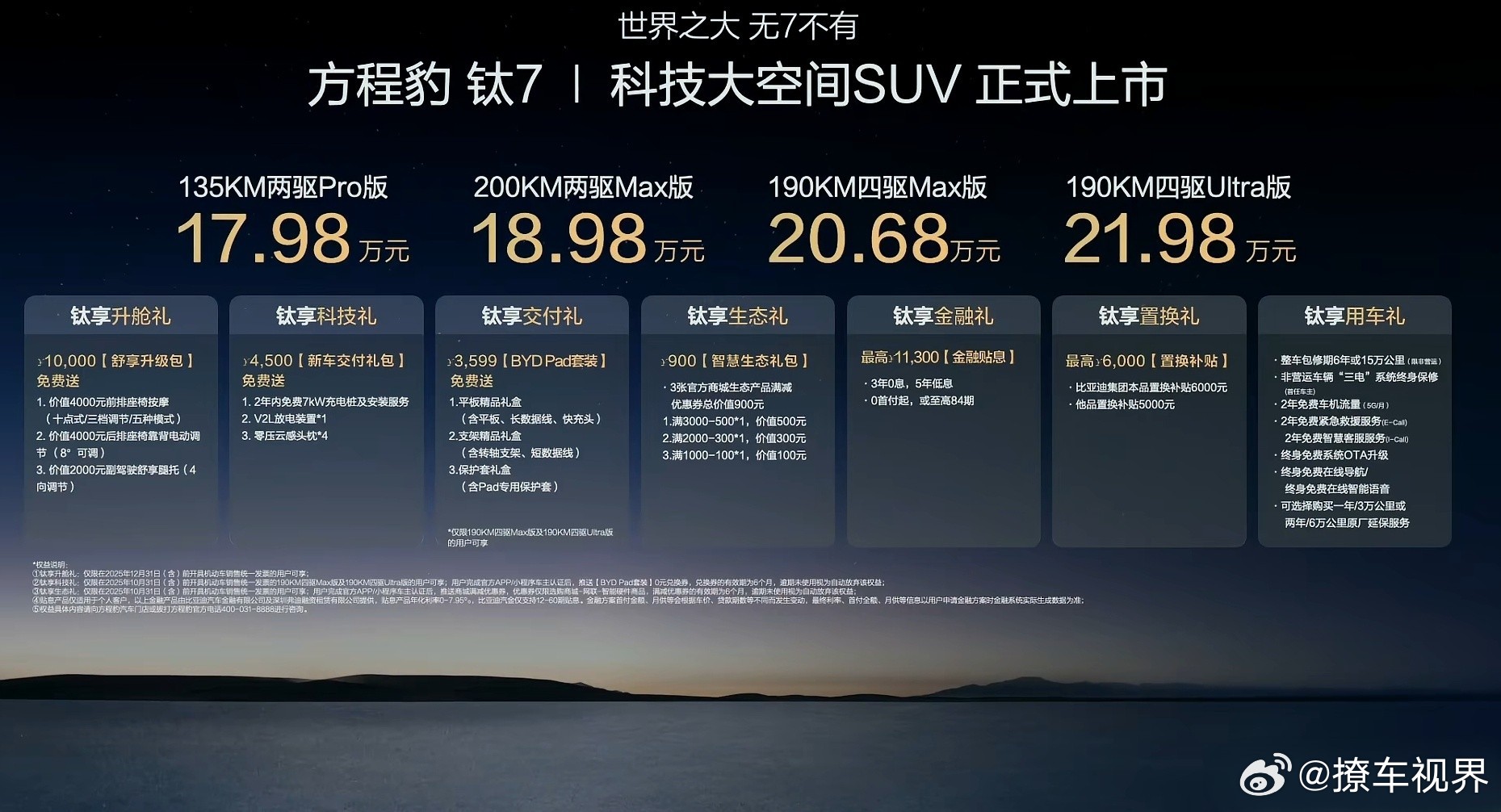 我看不少人说方程豹钛7「价格便宜」，但这不就是个常规操作嘛，只是当时豹5、豹8定