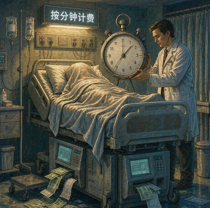 医院把病人当成了提款机，看病 8 天花 8 万
你见过按分钟计费的医院吗？
一个