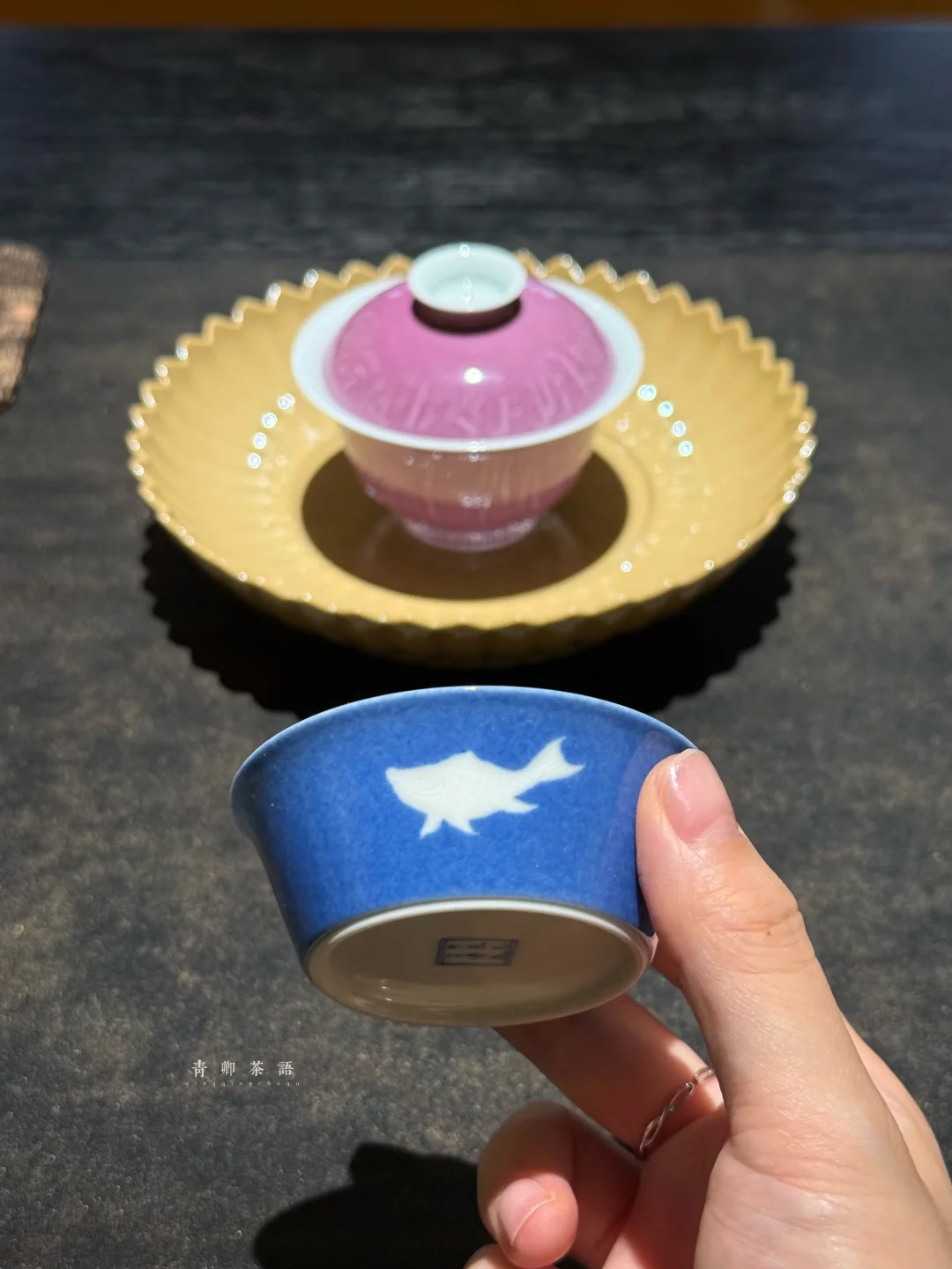 翻出一只好有趣的小鱼普洱杯
