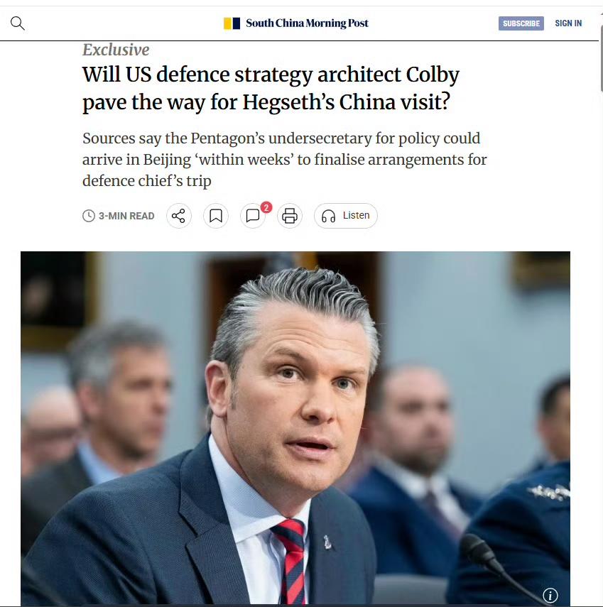 美防长访华刚走5天，就急着要再来，先派高级代表团打前站

5月20日多家媒体报道