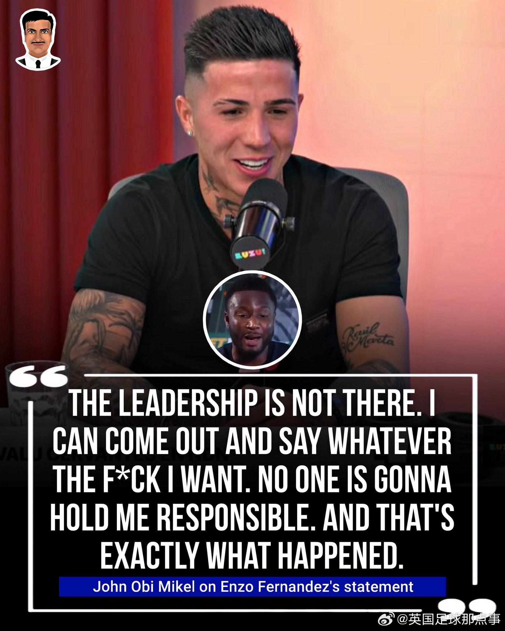 😡切尔西名宿米克尔锐评恩佐示好皇马，不想待就滚。 “ 在我们耻辱地被淘汰出欧冠