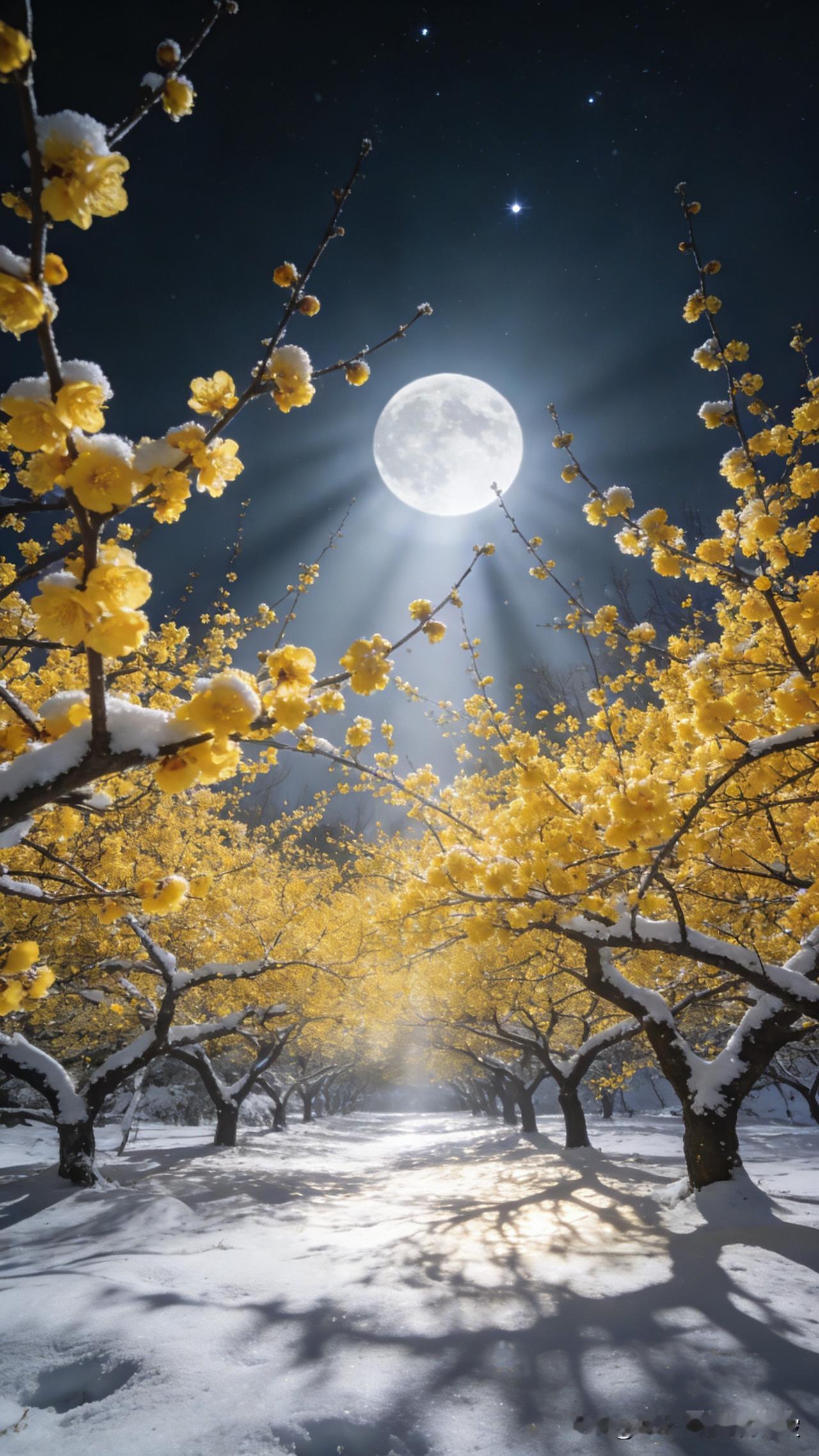 ​上联：梅枝邀月影
下联：松韵伴云声
横批：清幽雅境