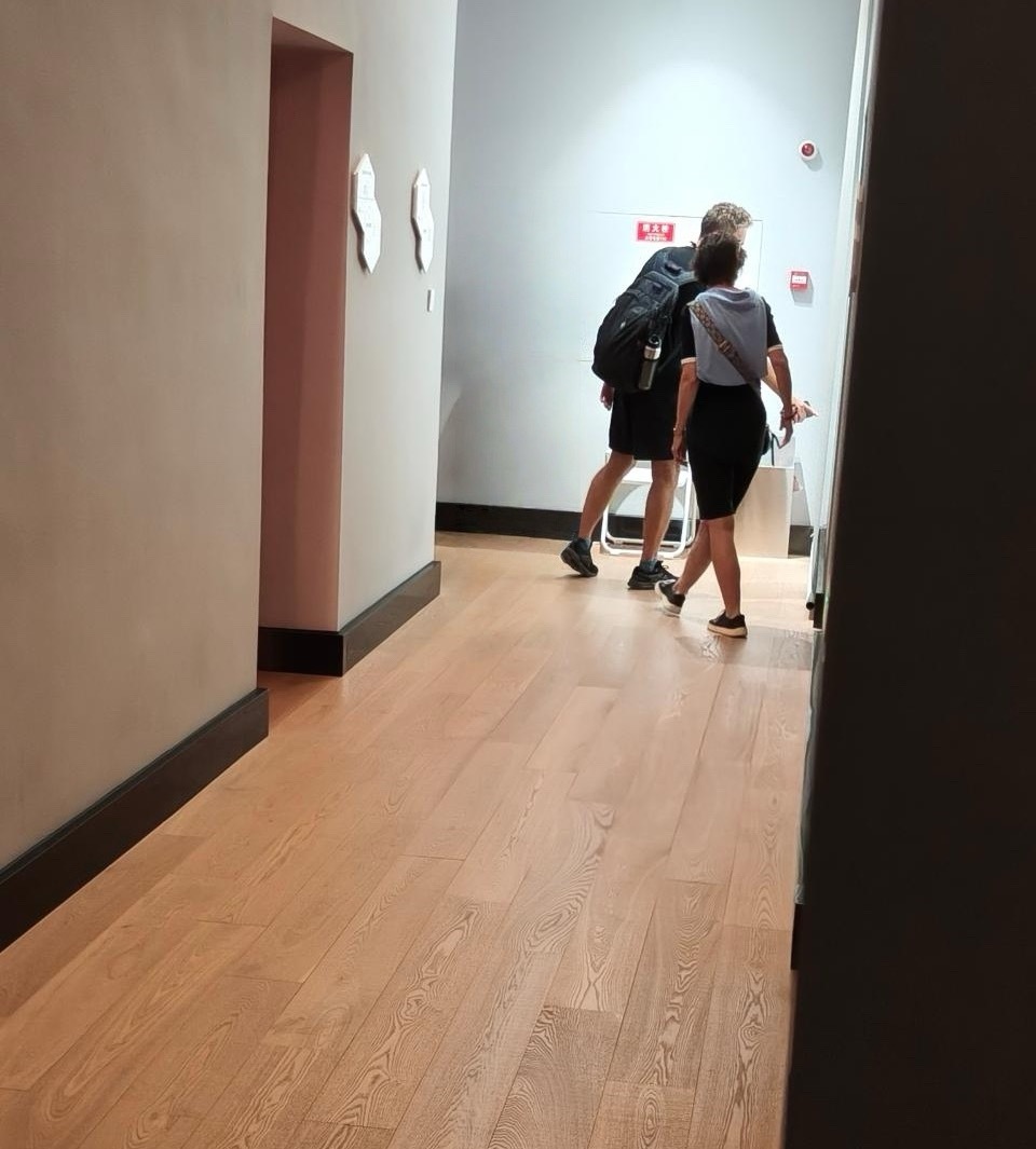任嘉伦艺术中心来了外国友人参观