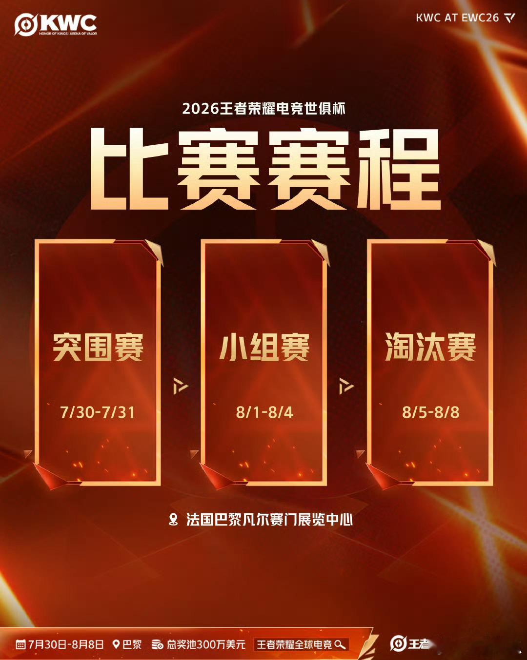 王者荣耀电竞世俱杯比赛赛程 