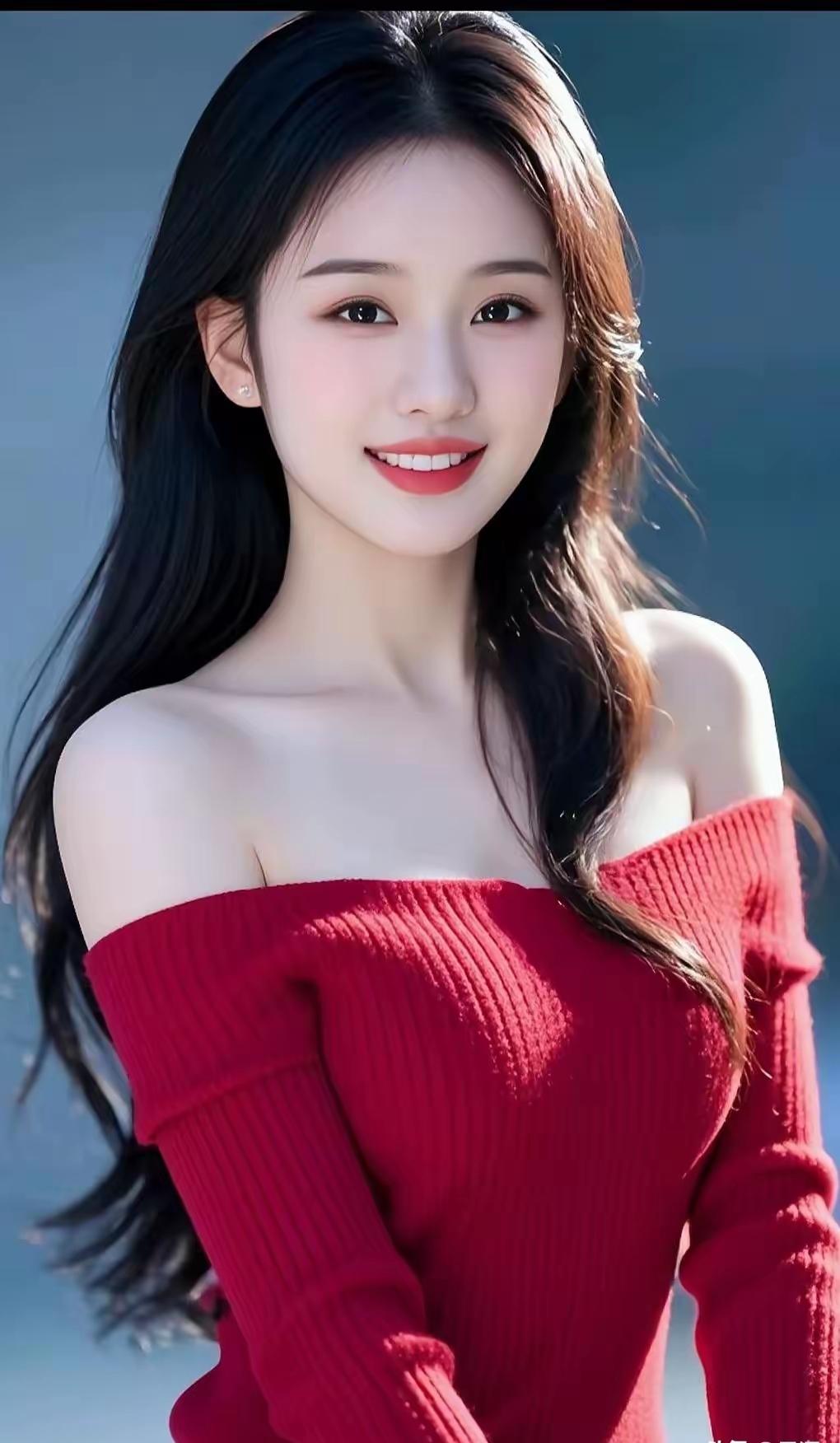 元气少女穿搭指南：红色毛衣，甜美笑容，元气满满！