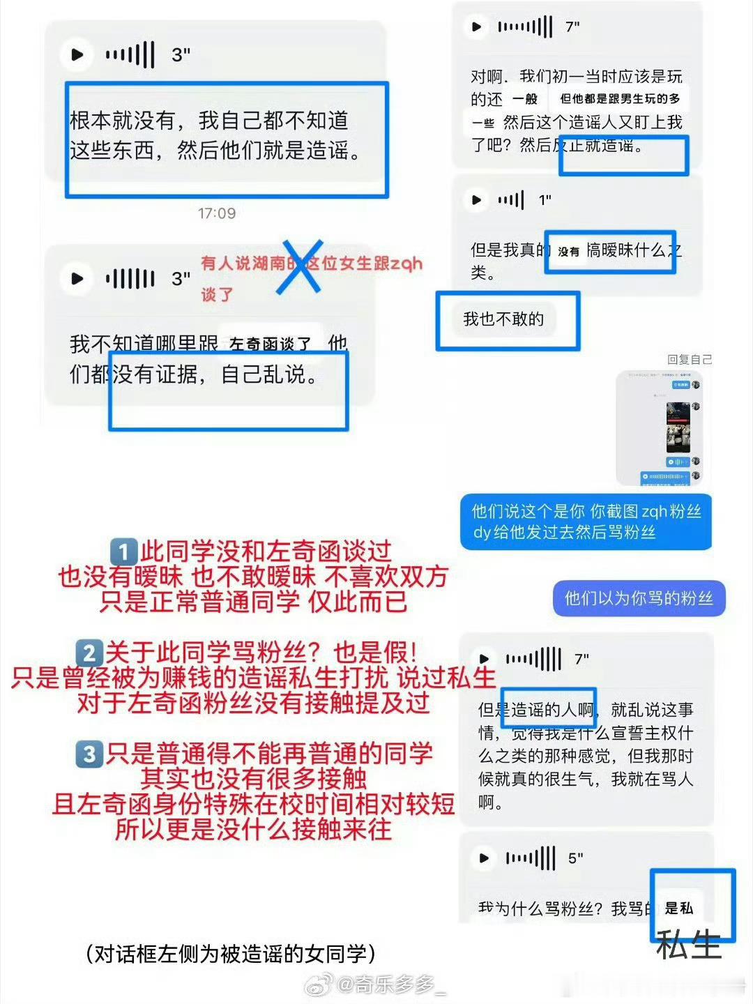 左奇函粉丝澄清👇🏻你怎么看？左奇函 女同学