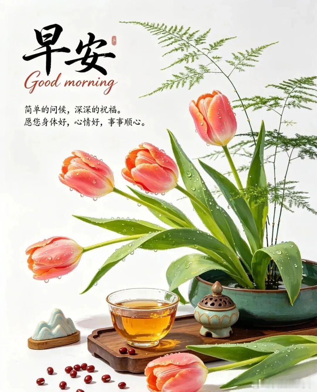 早安 风遇山止，船到岸停，新晨自有新光景。愿你眼底有星光，心中有暖阳，日子温柔闪
