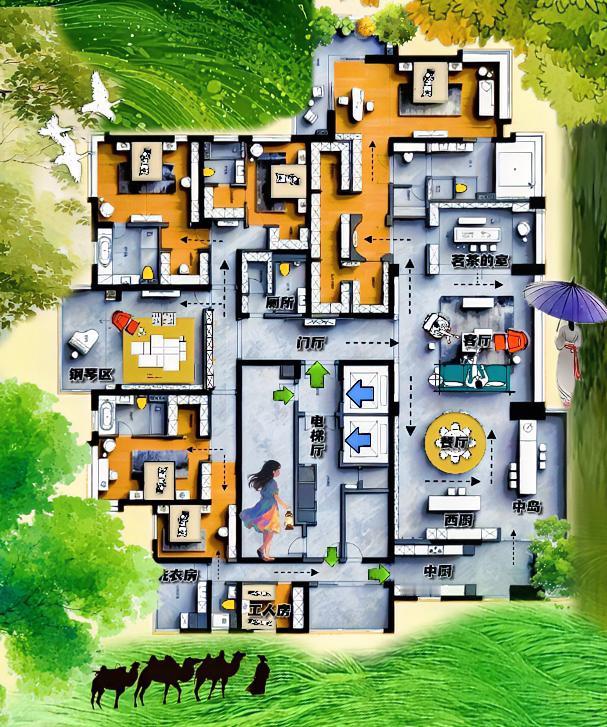 755㎡很帅，布局上有颜有才，动线上天花板！凭六居室，也是人生路上的高级合伙人，