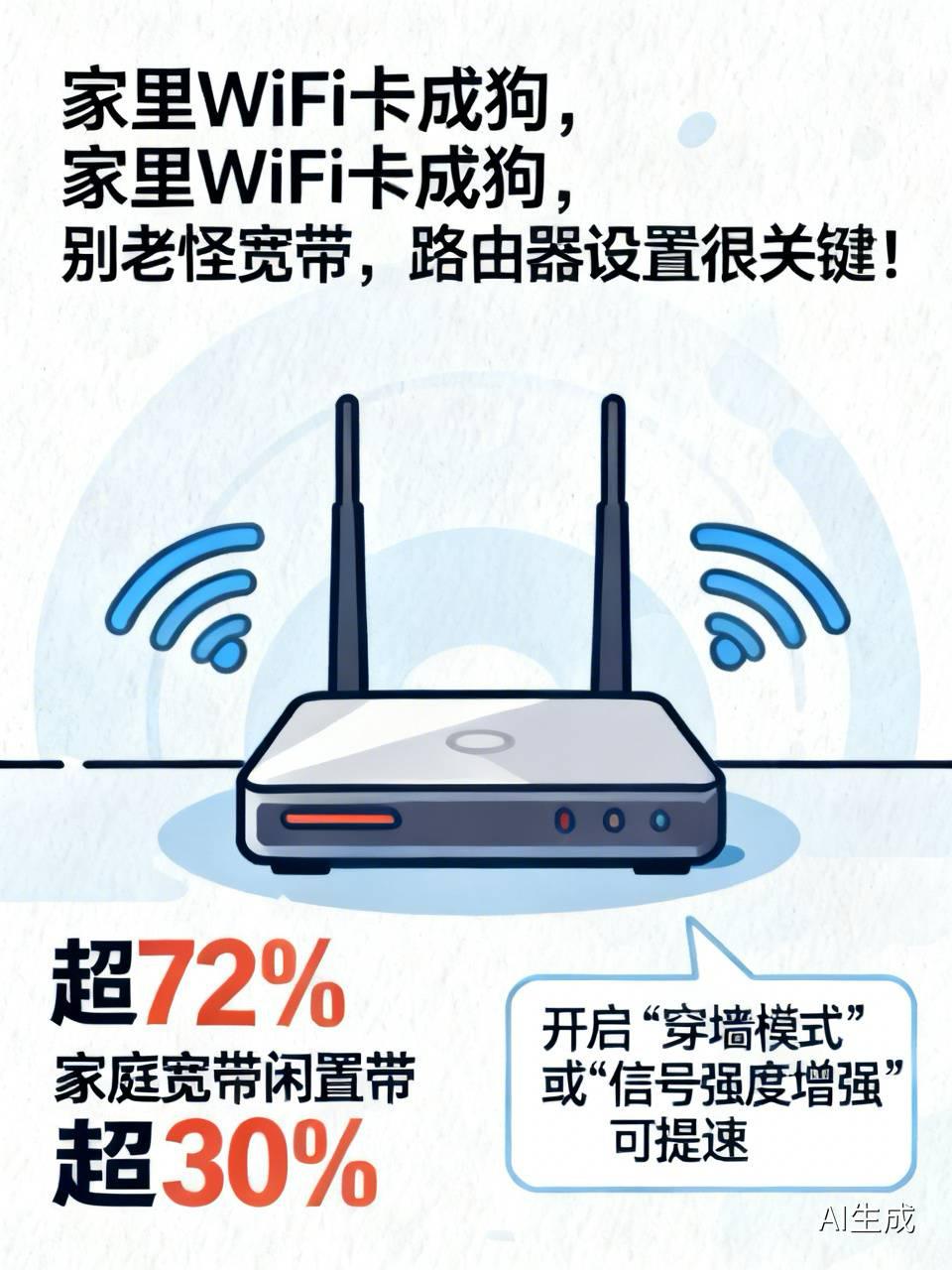 家里WiFi卡成狗，别老怪宽带，路由器设置很关键！

很多人网速慢就去升级宽带，