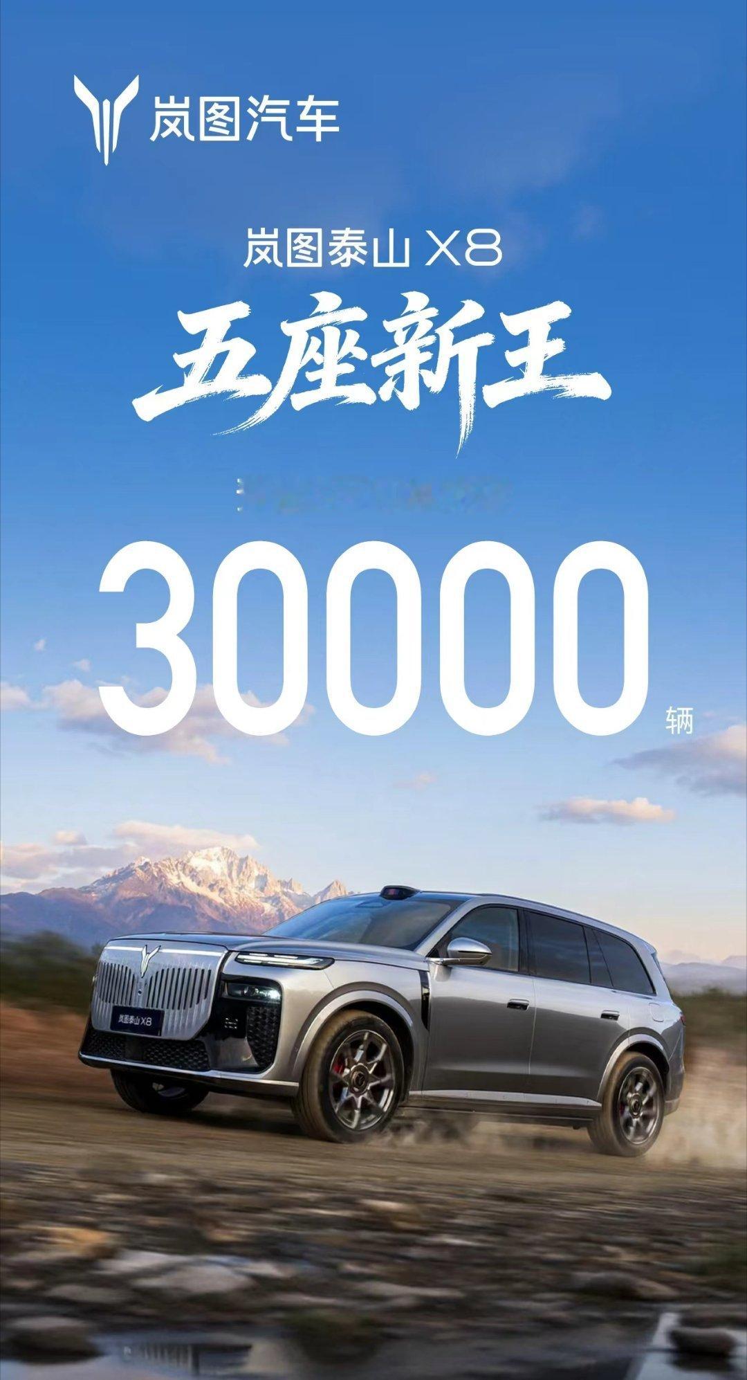 岚图汽车 2026年4月交付15146辆，同比增长51%岚图泰山X8 预售订单突