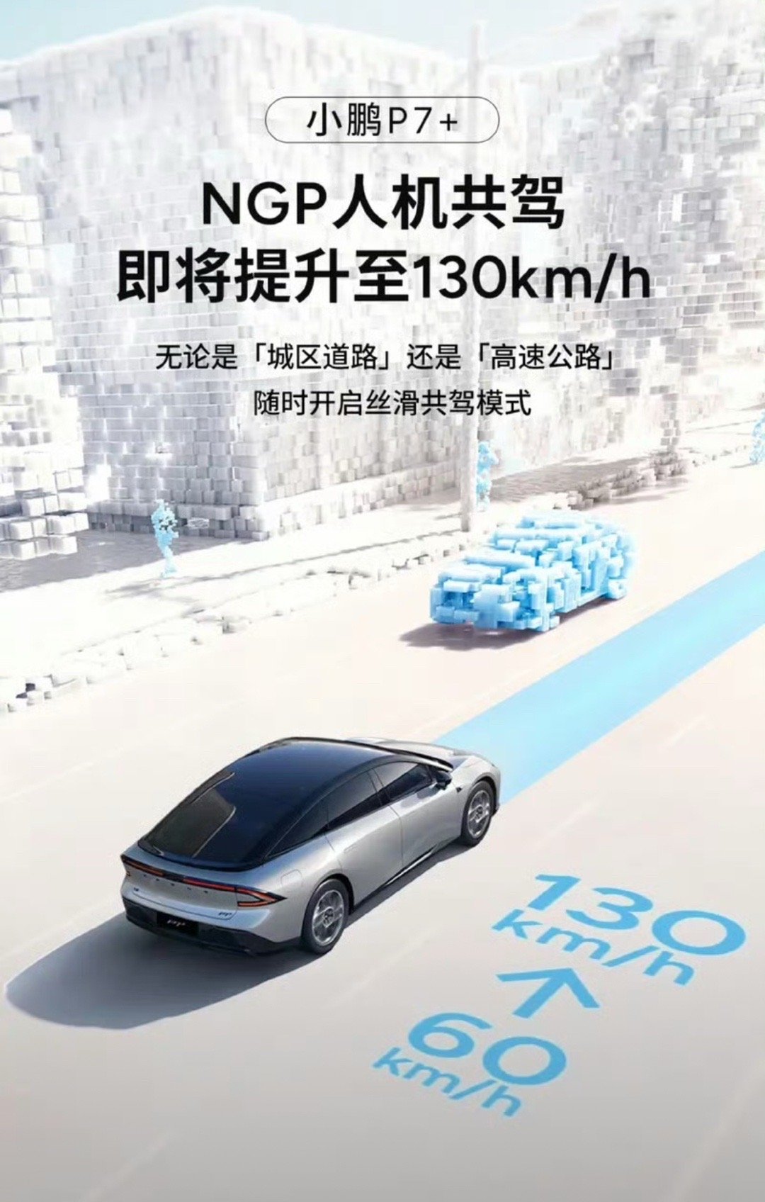 【小鹏P7+NGP人机共驾即将提升至130km/h 驾驶体验全面进化】9月12日