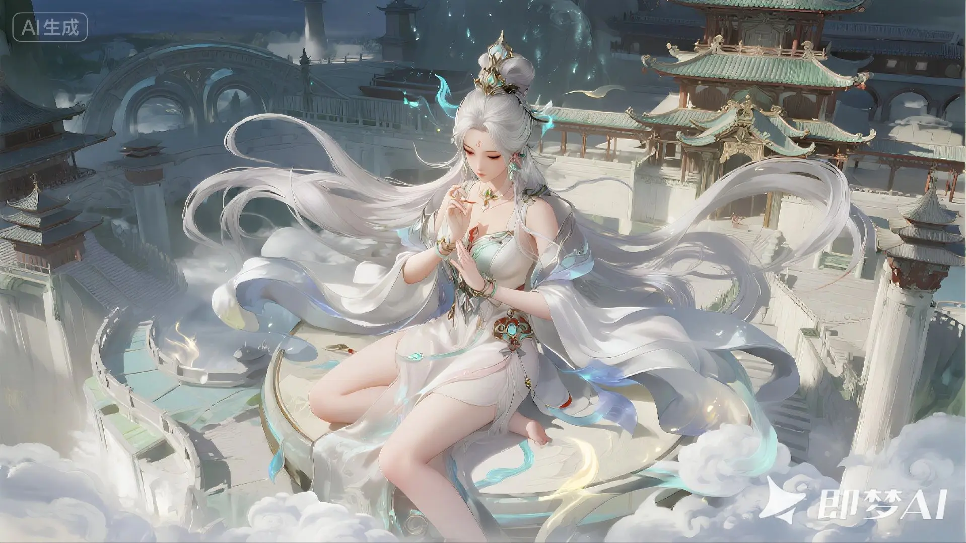 天上的仙人如果长这样。唯美
